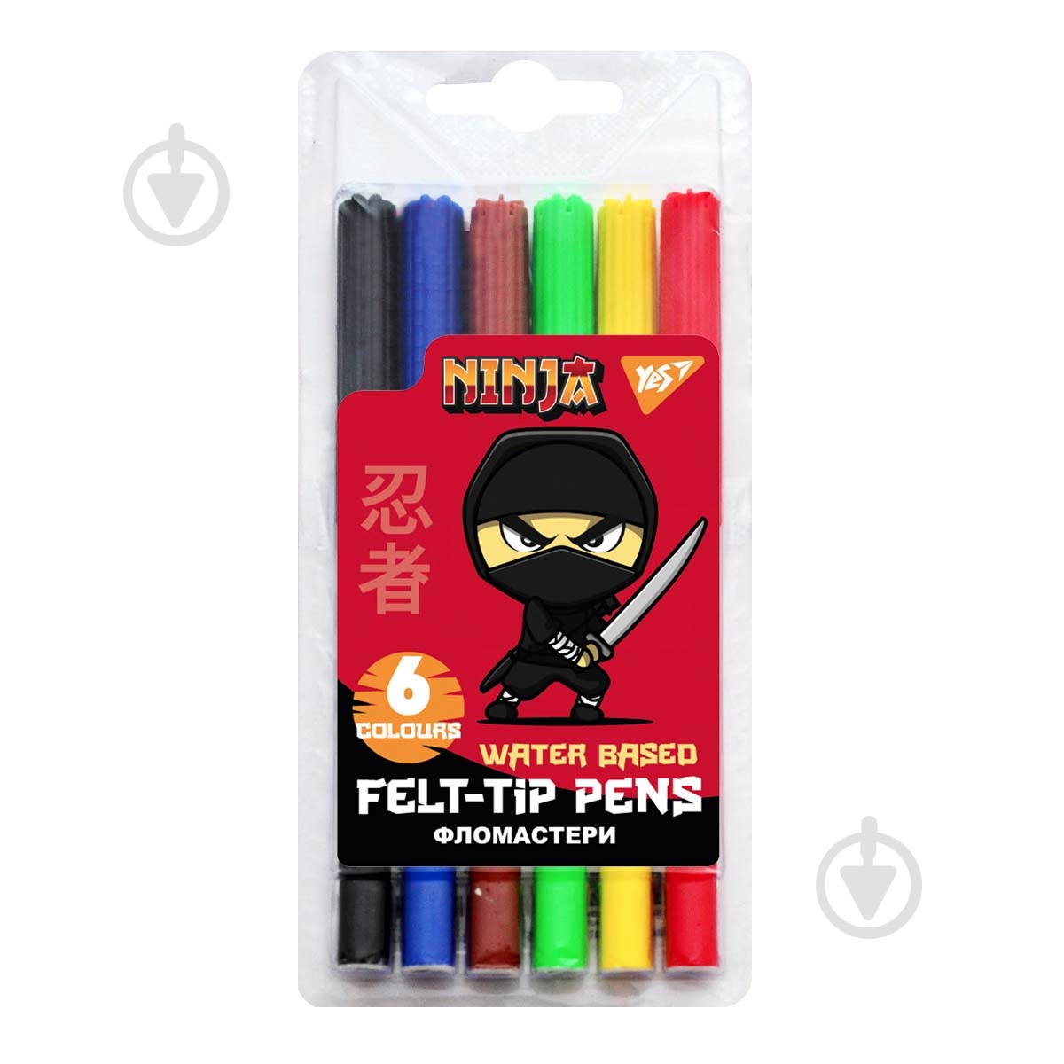 Фломастеры 6 цветов Ninja YES - фото 1