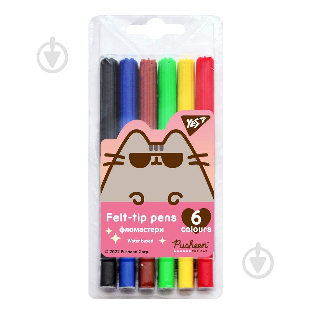 Фломастеры 6 цветов Pusheen YES - фото 1 Фломастеры 6 цветов Pusheen YES - фото 1