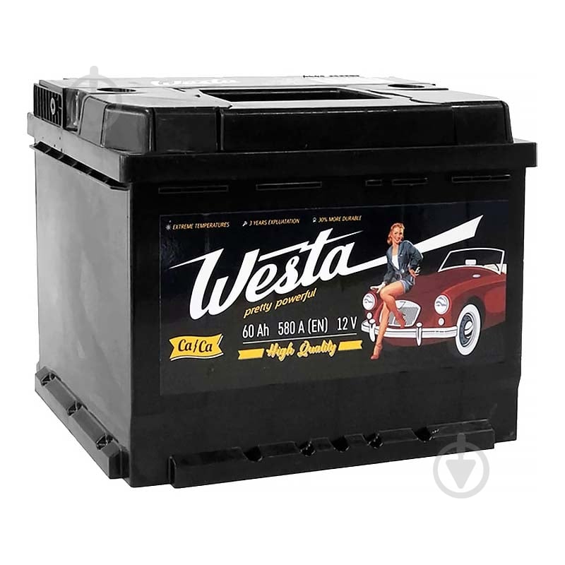 Акумулятор автомобільний Westa Pretty Powerful 60Ah 600A 12V «+» ліворуч (WST601) - фото 2
