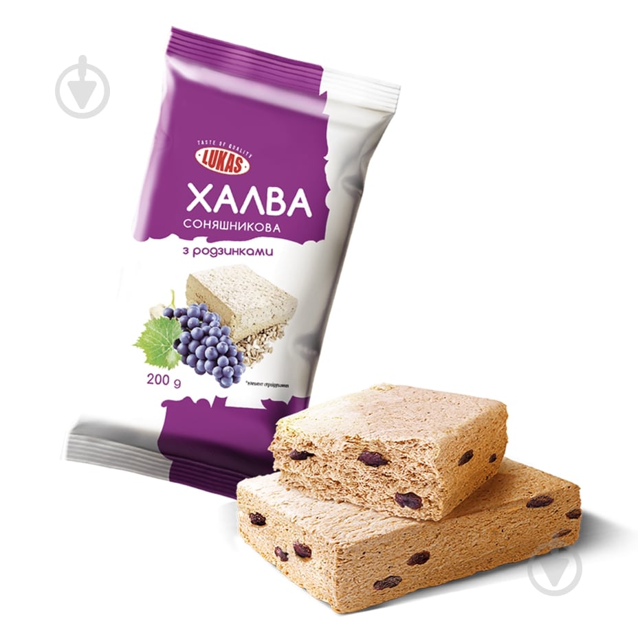 Халва Lukas подсолнечная с изюмом - фото 1 Халва Lukas подсолнечная с изюмом - фото 1