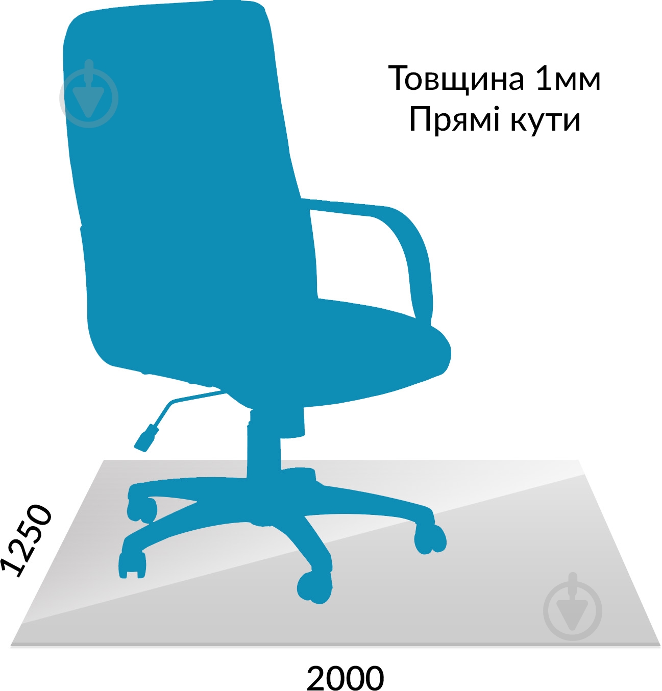Захисний килим полікарбонатний 1,0 мм 1,25 м x 2,00 м - фото 1