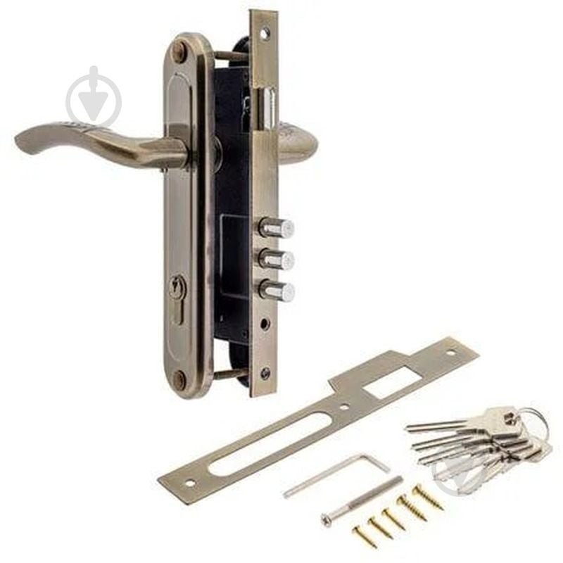 Замок врезной с ручками цилиндровый Avers 2226/70 85 мм бронзовый - фото 1 Замок врезной с ручками цилиндровый Avers 2226/70 85 мм бронзовый - фото 1