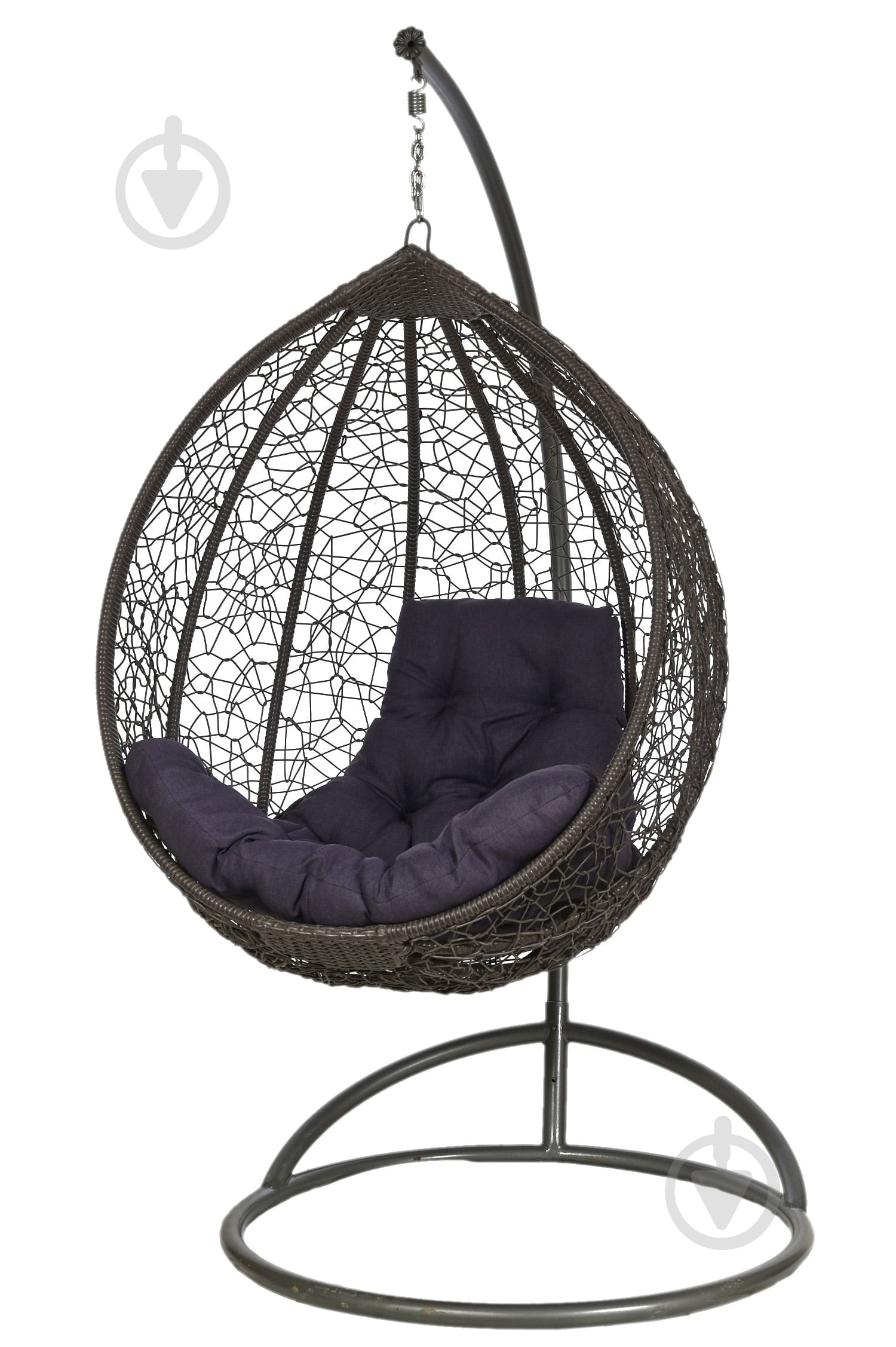 Крісло-гойдалка Rattwood кокон антрацит 120х110х80 см - фото 1