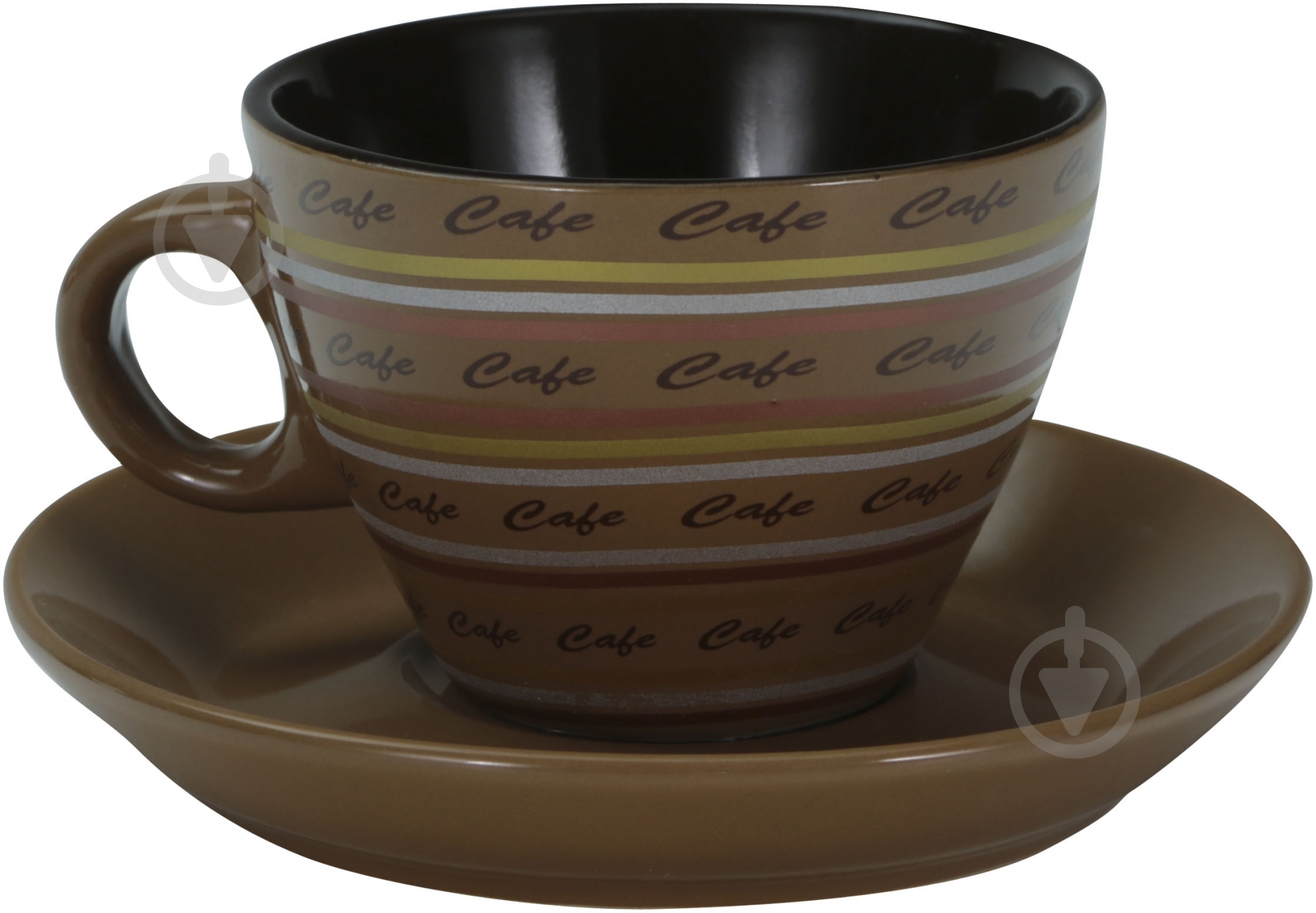 Чашка с блюдцем Coffee карамель 200 мл - фото 1