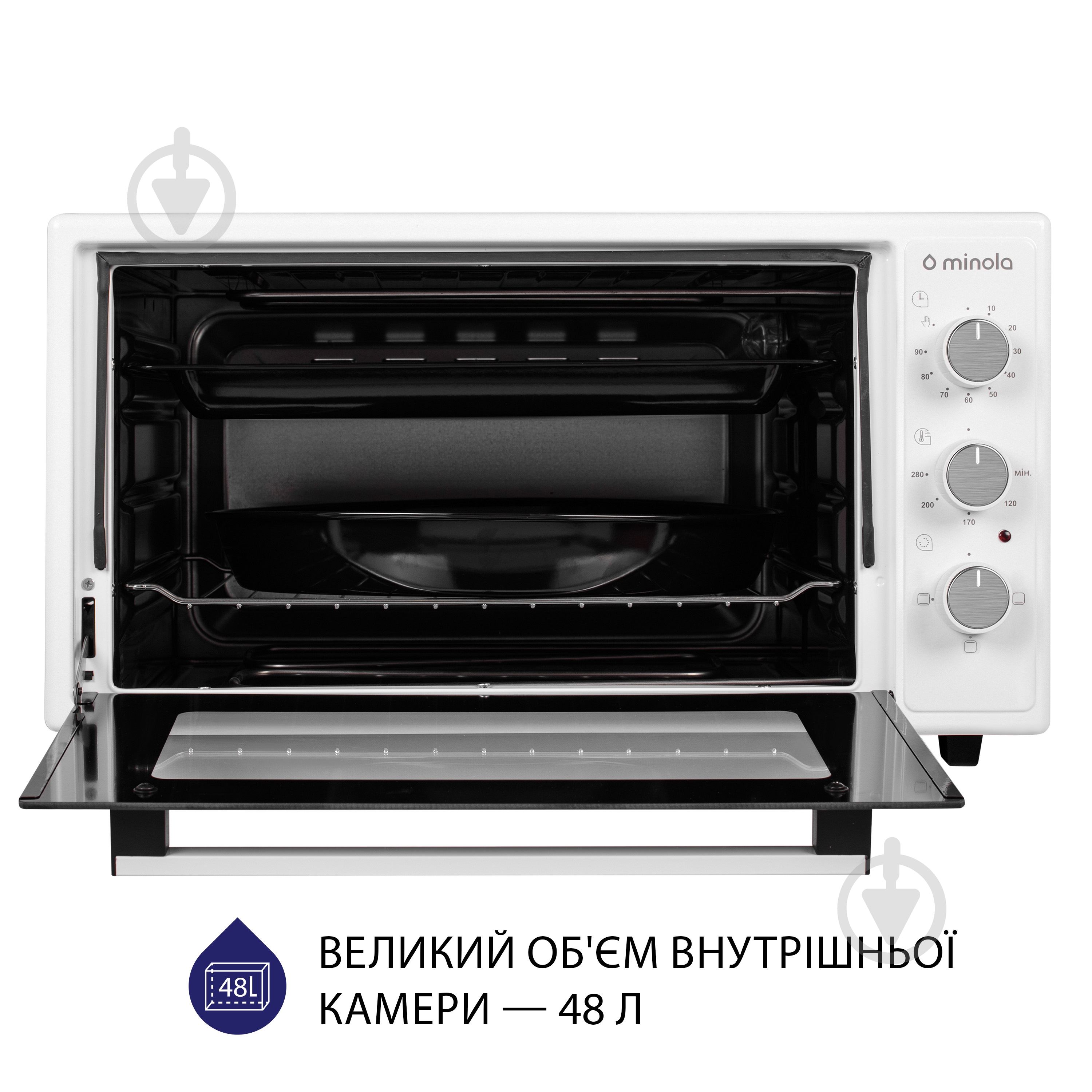 Электрическая мини-печь Minola FOE 4815 WH - фото 2