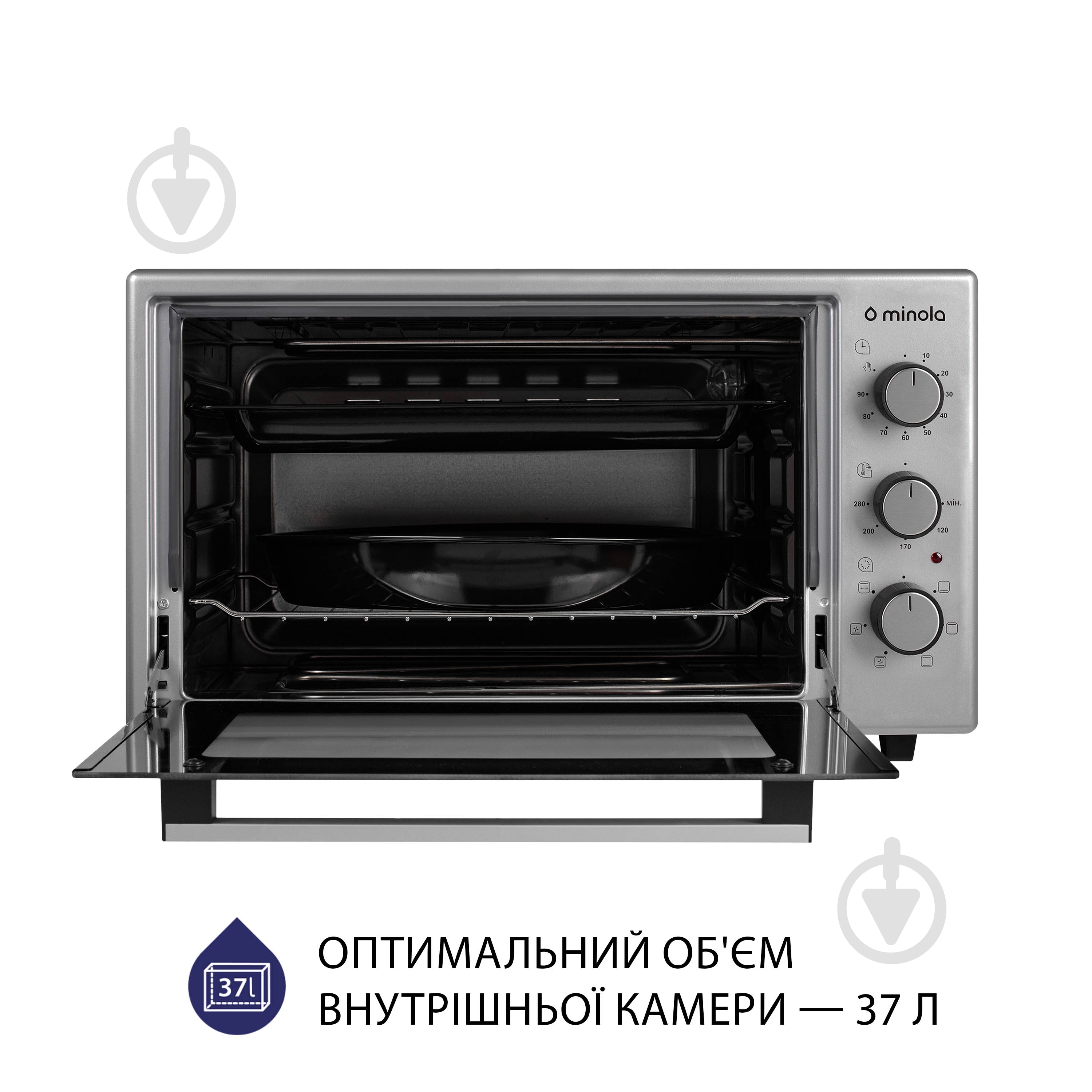 Электрическая мини-печь Minola FOET 3714 GR - фото 2 Электрическая мини-печь Minola FOET 3714 GR - фото 2