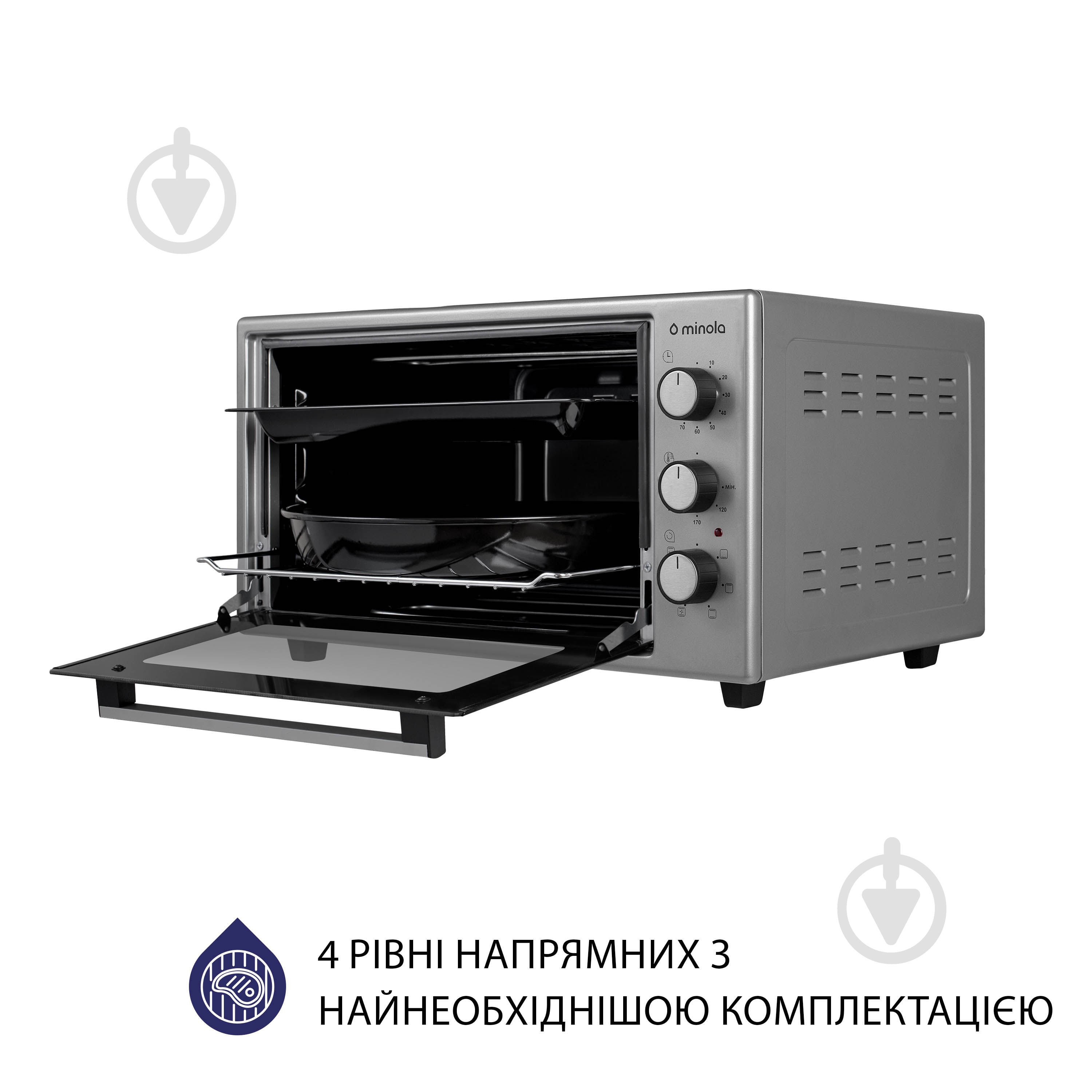 Электрическая мини-печь Minola FOET 3714 GR - фото 8 Электрическая мини-печь Minola FOET 3714 GR - фото 8
