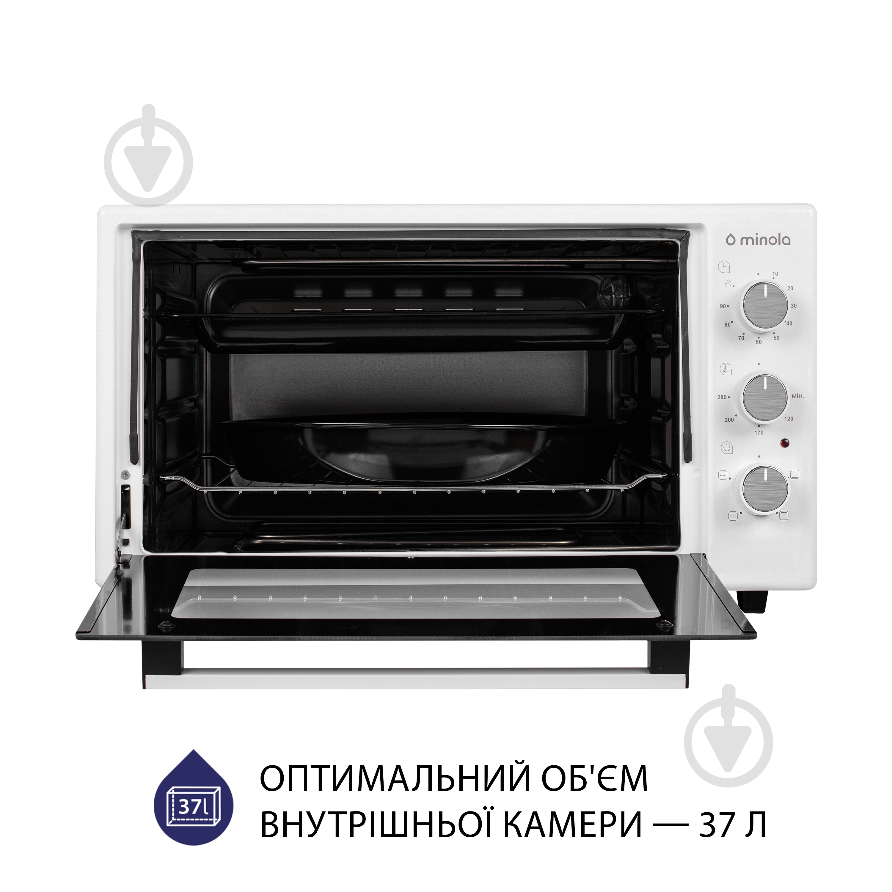 Электрическая мини-печь Minola FOEV 3714 WH - фото 2 Электрическая мини-печь Minola FOEV 3714 WH - фото 2
