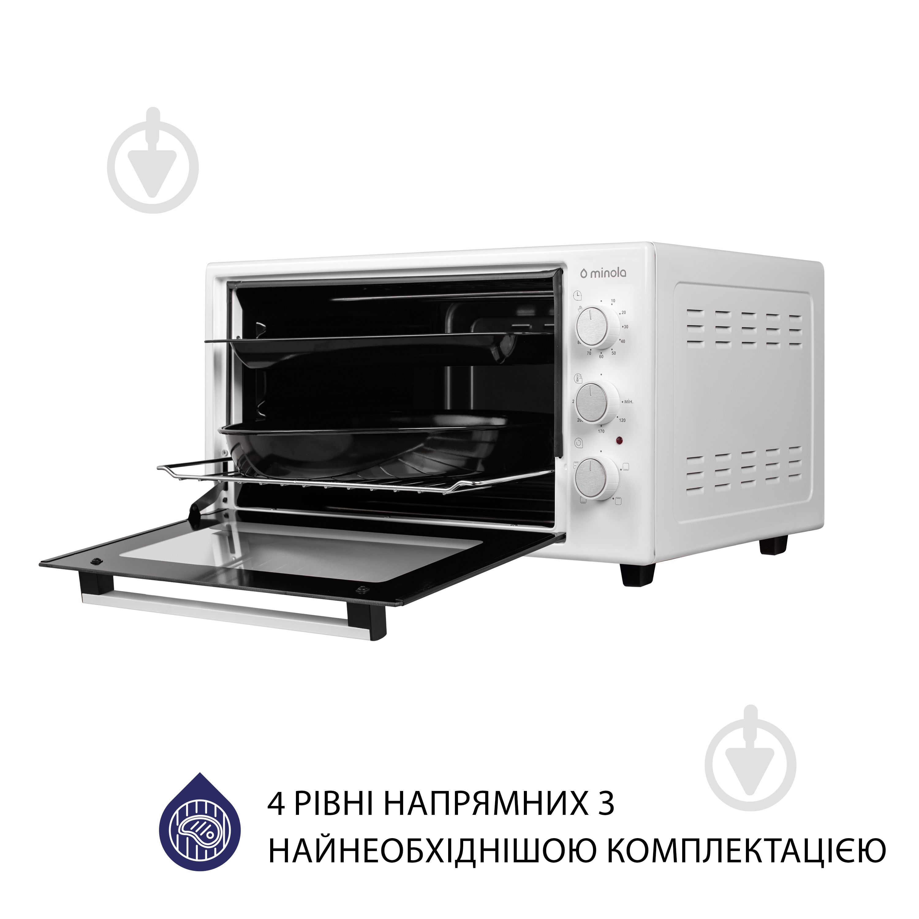 Электрическая мини-печь Minola FOEV 3714 WH - фото 7 Электрическая мини-печь Minola FOEV 3714 WH - фото 7