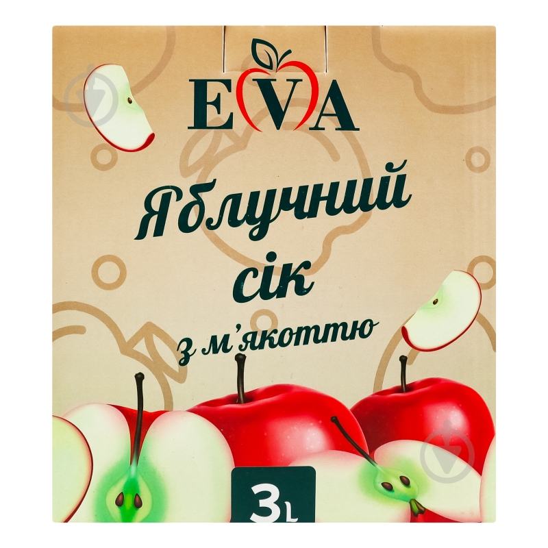 Сок EVA Яблочный сок с мякотью 3 л - фото 1 Сок EVA Яблочный сок с мякотью 3 л - фото 1
