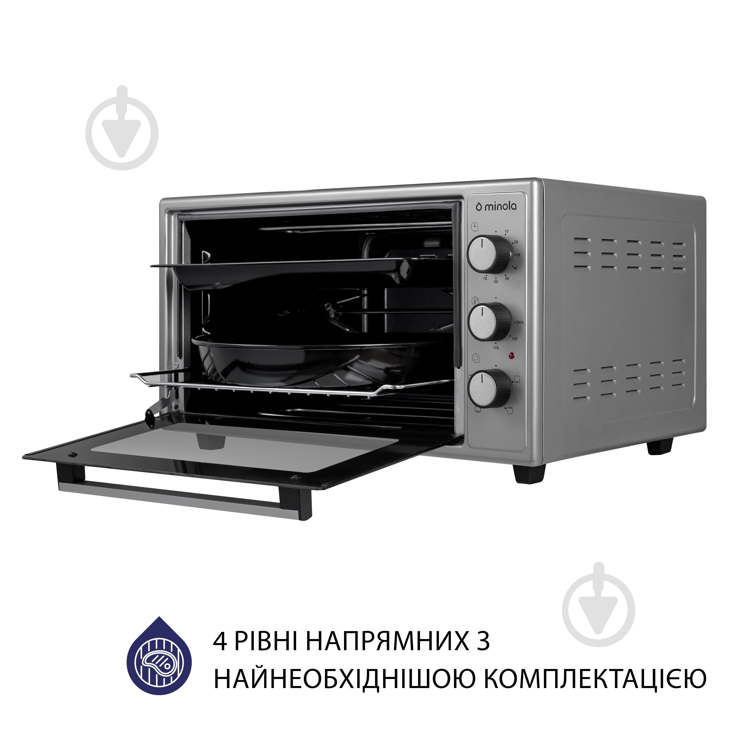 Электрическая мини-печь Minola FOEV 4815 GR - фото 7 Электрическая мини-печь Minola FOEV 4815 GR - фото 7