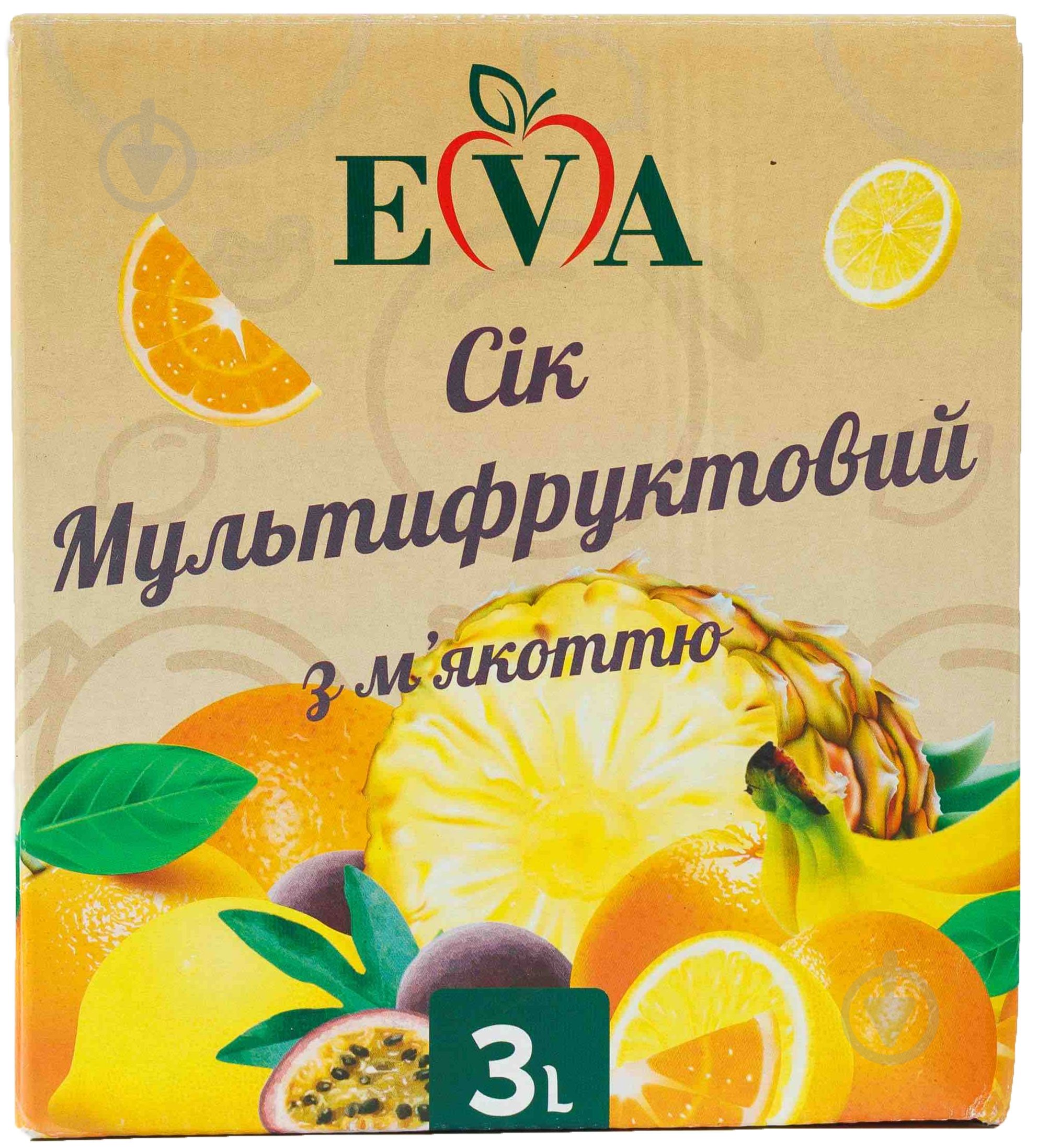 Сік EVA Мультифруктовий з м'якоттю 3 л (Сік) - фото 1 Сік EVA Мультифруктовий з м'якоттю 3 л (Сік) - фото 1