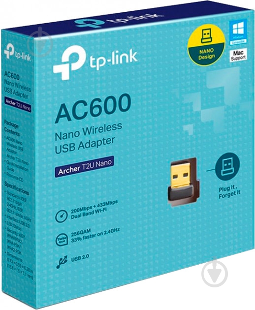 Мережевий адаптер TP-Link Archer T2U Nano - фото 3