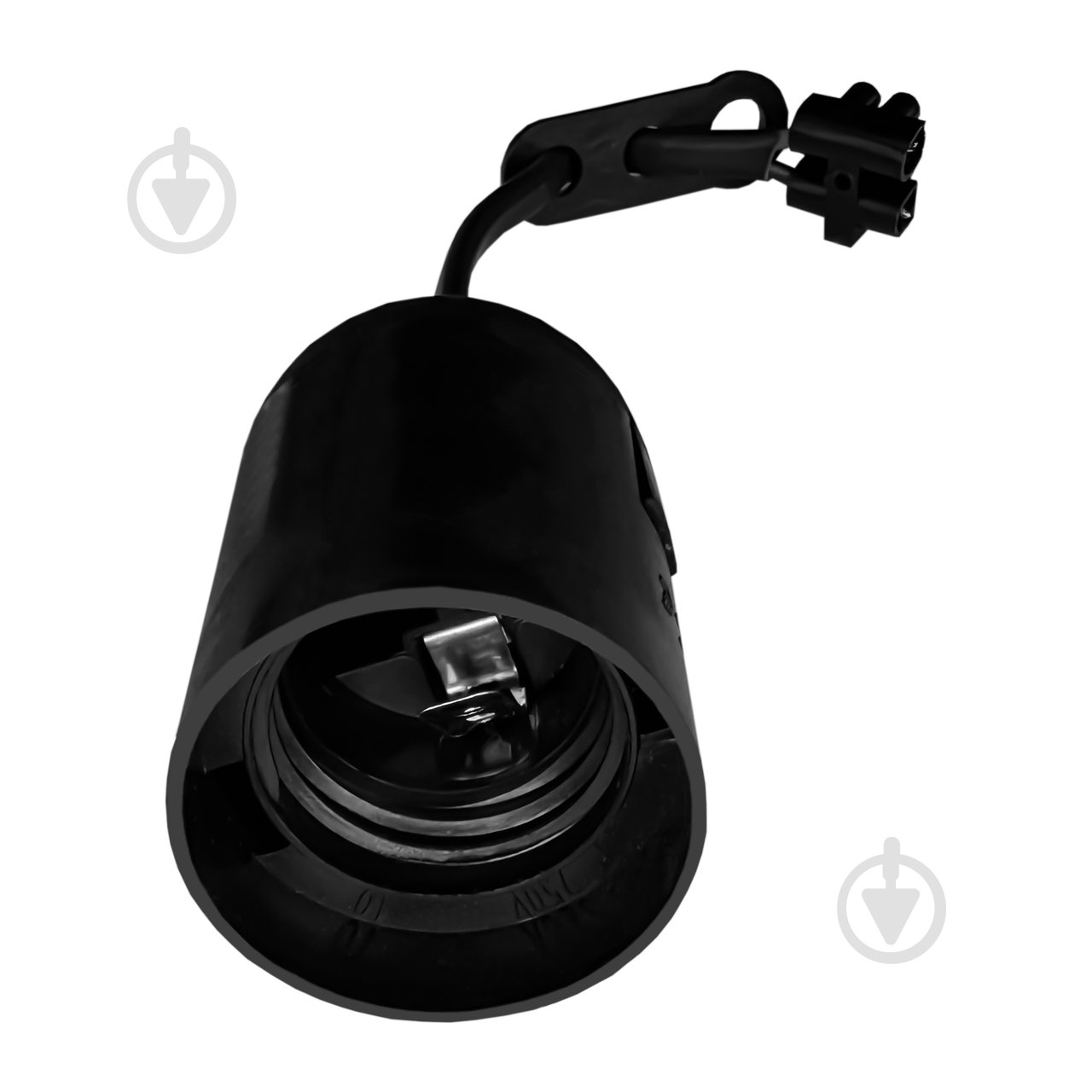 Патрон электрический с проводом E27 пластик черный - фото 1