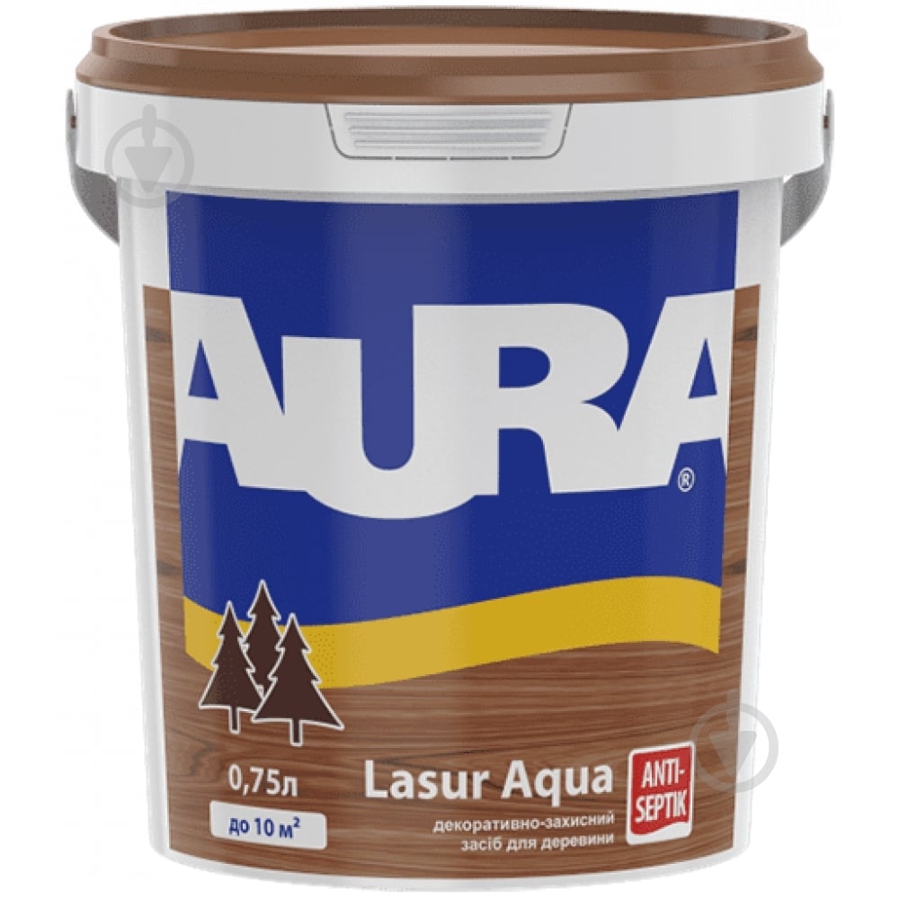 Деревозахисний засіб Aura® Lasur Aqua горіх шовковистий мат 0,75 л - фото 2