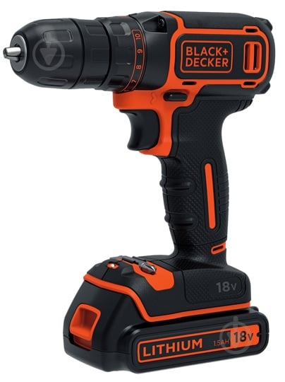 Шуруповерт аккумуляторный Black+Decker BDCDC18B - фото 1
