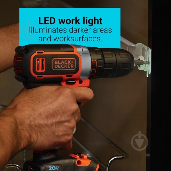 Шуруповерт акумуляторний Black+Decker BDCDC18B - фото 8
