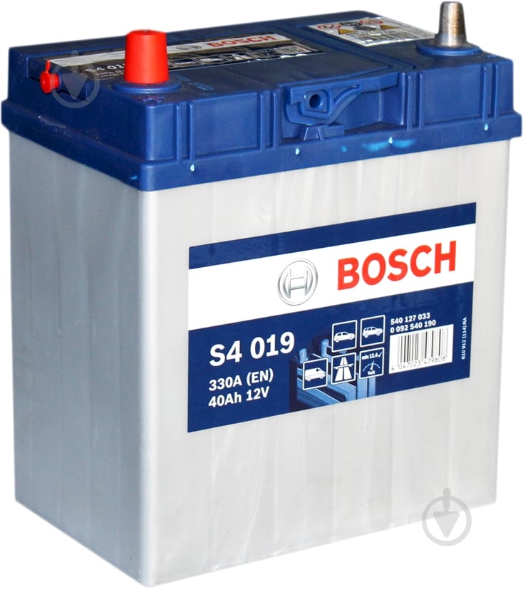 Аккумулятор автомобильный Bosch S4 Silver 40Ah 330A 12V 0092S40190 (0 092 S40 190) - фото 1