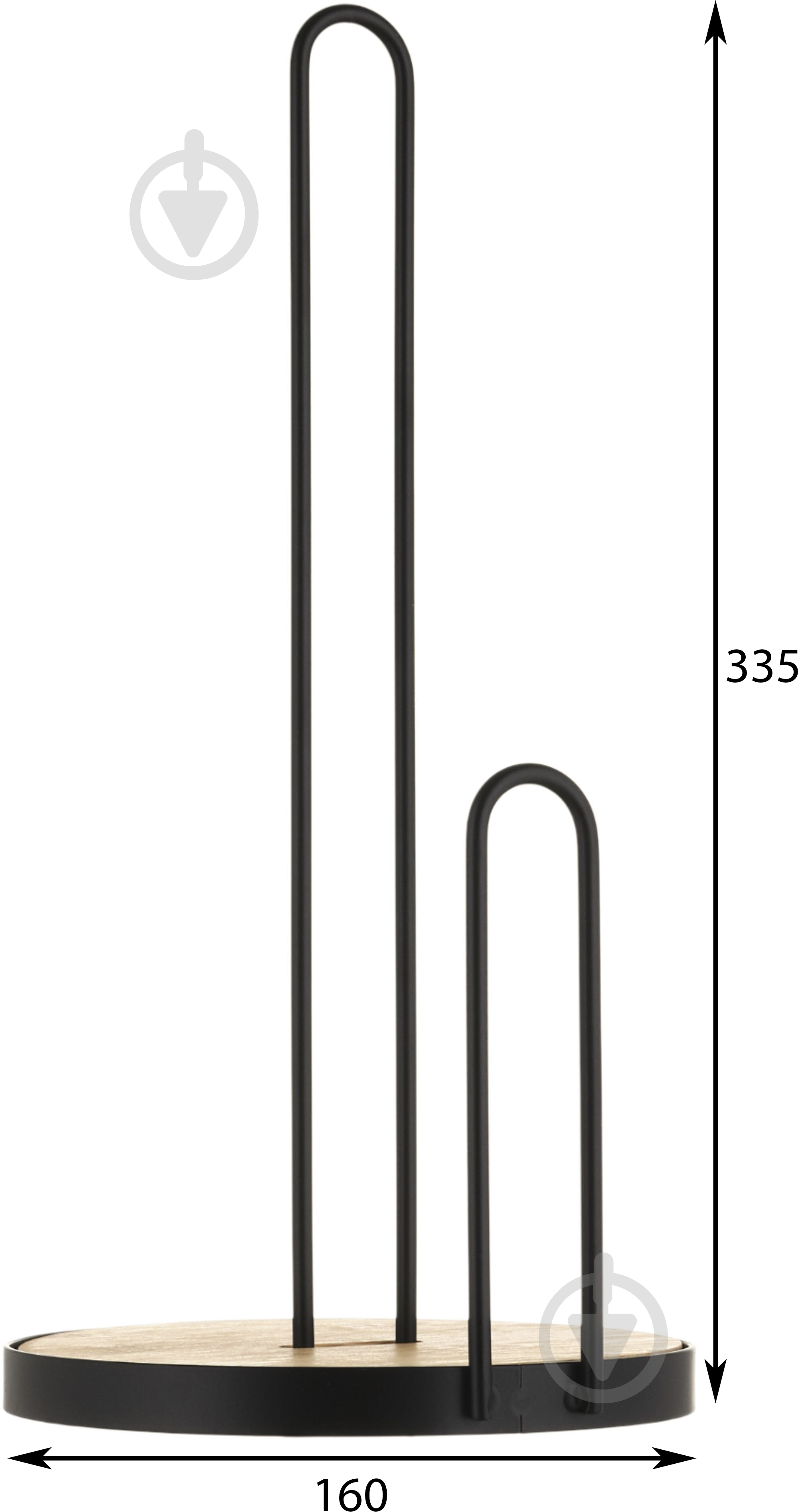 Тримач для паперових рушників Flamberg Premium Woody d16х33,5 см чорний S-E49110M - фото 2