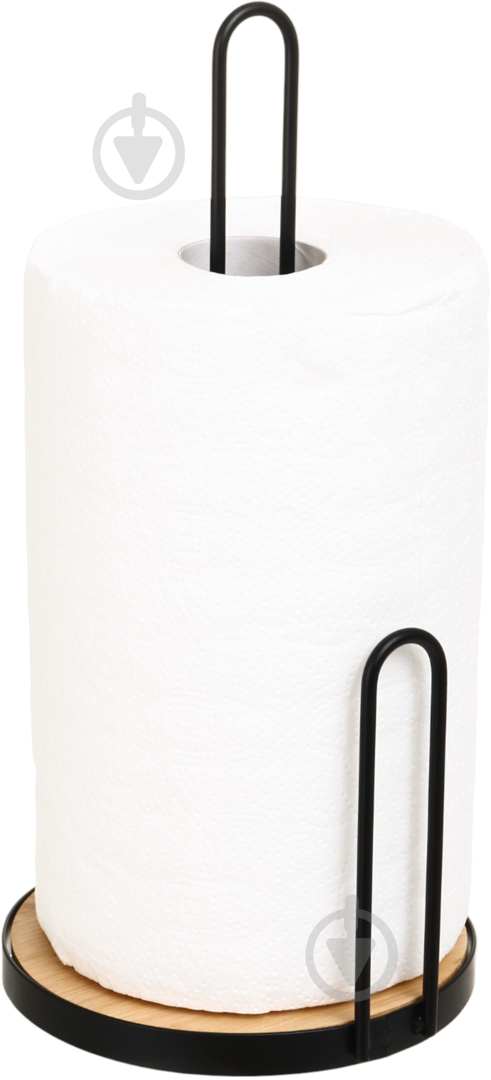 Тримач для паперових рушників Flamberg Premium Woody d16х33,5 см чорний S-E49110M - фото 4