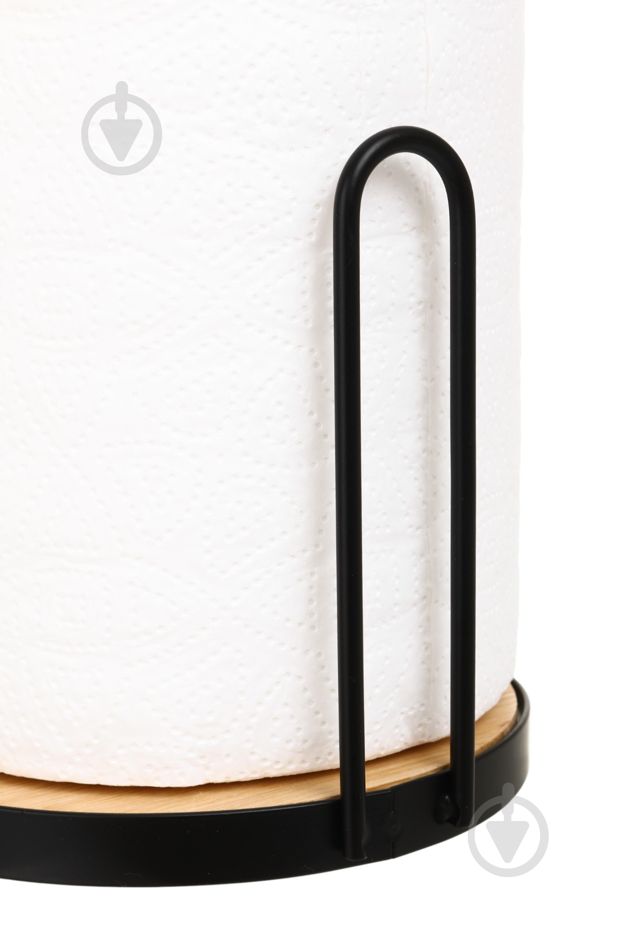 Тримач для паперових рушників Flamberg Premium Woody d16х33,5 см чорний S-E49110M - фото 8