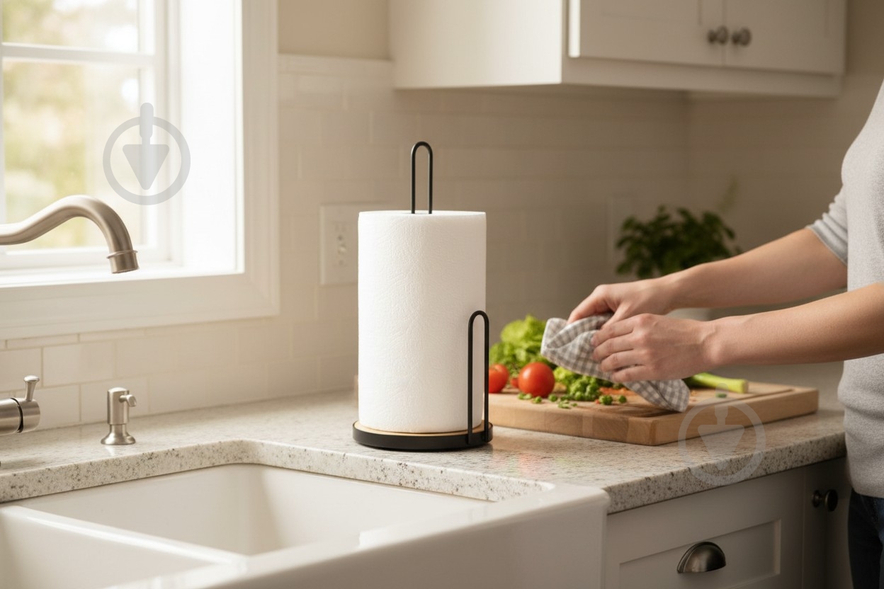 Тримач для паперових рушників Flamberg Premium Woody d16х33,5 см чорний S-E49110M - фото 9