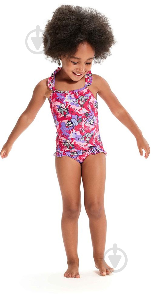 Купальник Speedo LTS DIGI FRILL TRSP IF PINK/PURPLE 8-00314614807 р.164 разноцветный - фото 1