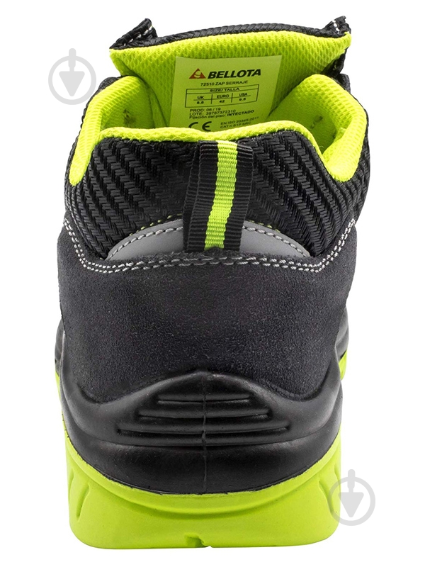 Ботинки рабочие Bellota велюр Comp+ р.44 7231044S1.B черный с зеленым - фото 4 Ботинки рабочие Bellota велюр Comp+ р.44 7231044S1.B черный с зеленым - фото 4