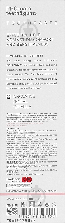 Зубная паста Dentissimo 1+1 Pro Care+GENTLE CAR 75+75 мл - фото 5