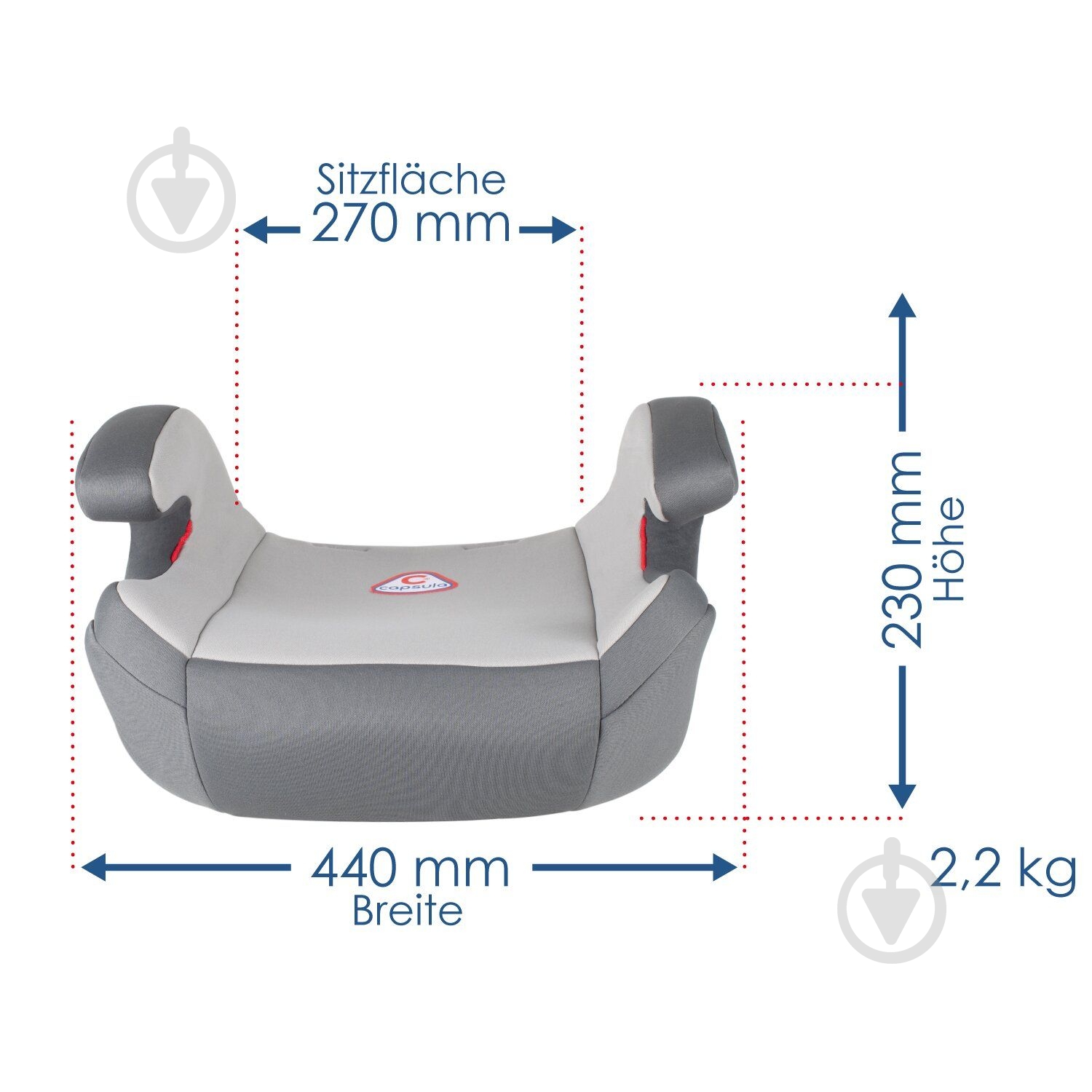 Автокрісло-бустер Capsula JR5 Grey сірий 773020 - фото 3