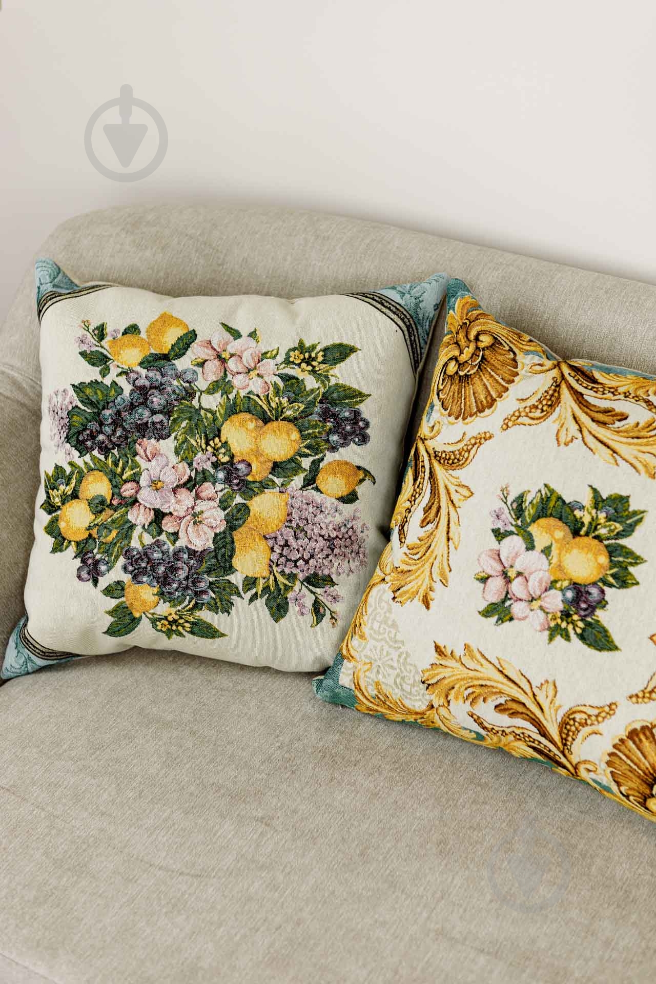 Подушка декоративная Verna Фрукты с вензелями 45x45 см Прованс - фото 4 Подушка декоративная Verna Фрукты с вензелями 45x45 см Прованс - фото 4