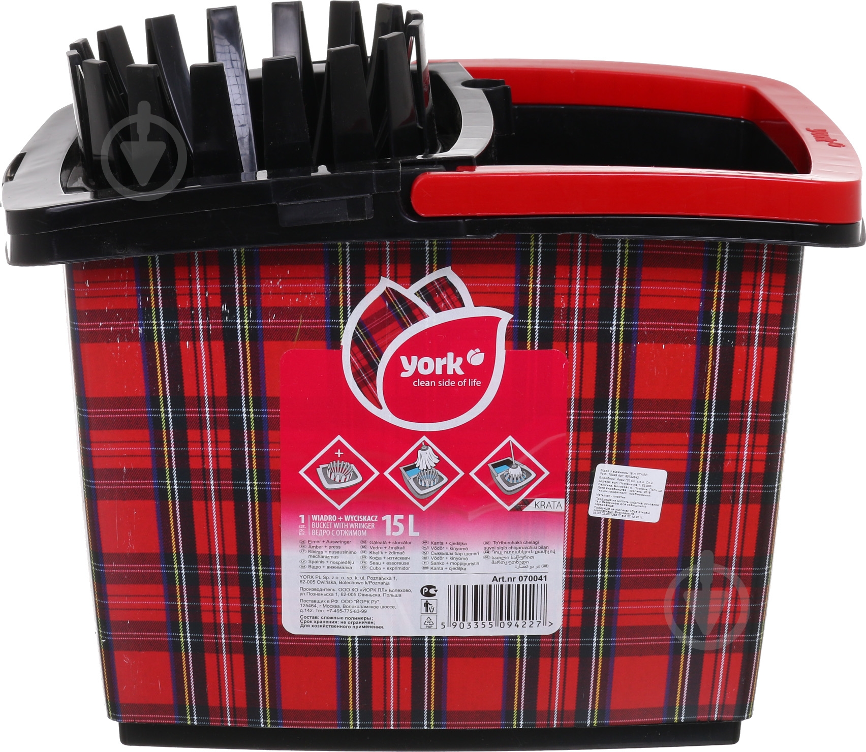 Ведро для швабры York стайл 15 л в ассортименте - фото 6 Ведро для швабры York стайл 15 л в ассортименте - фото 6