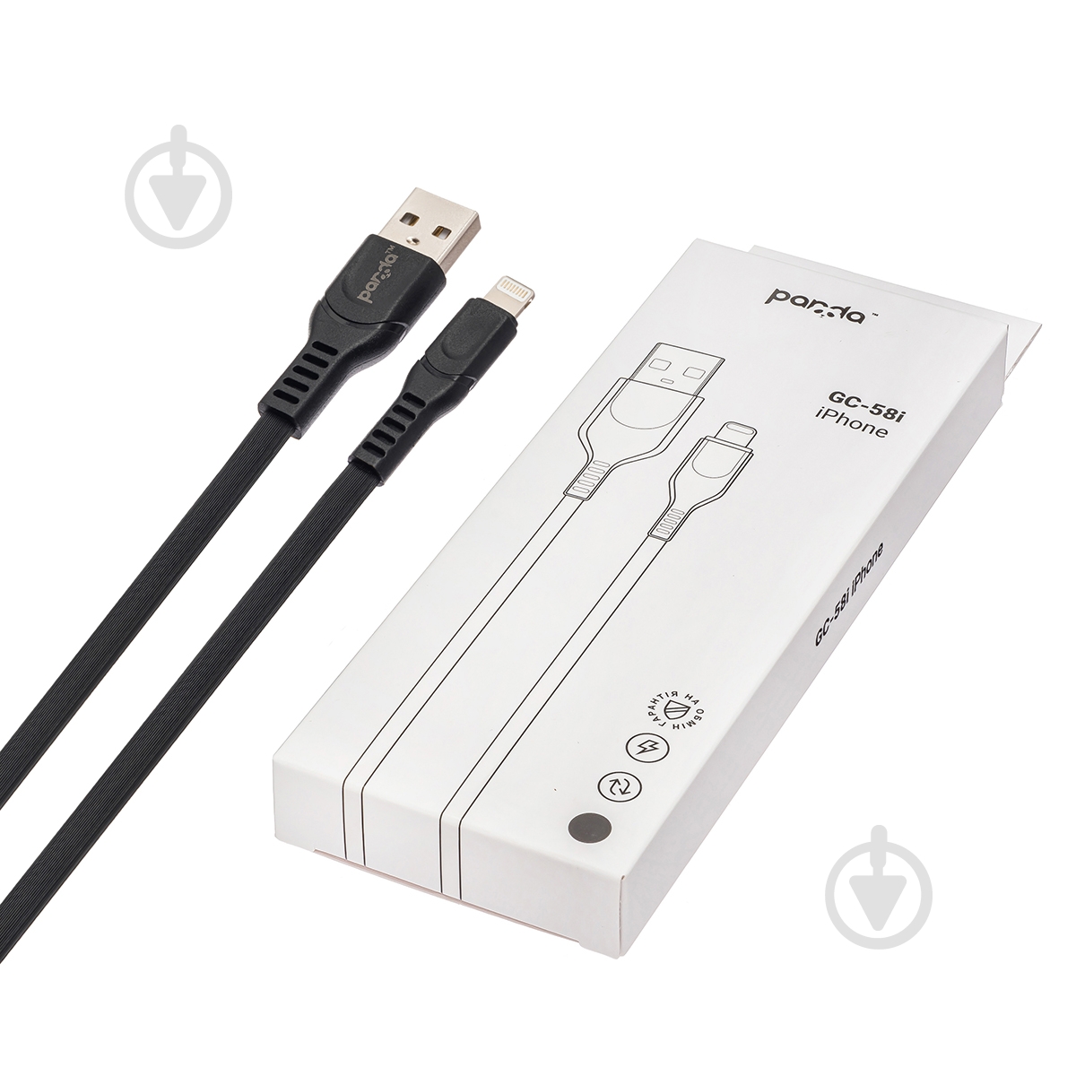 Кабель panda® USB-Lightning 1,2 м black (GC-58i) - фото 2