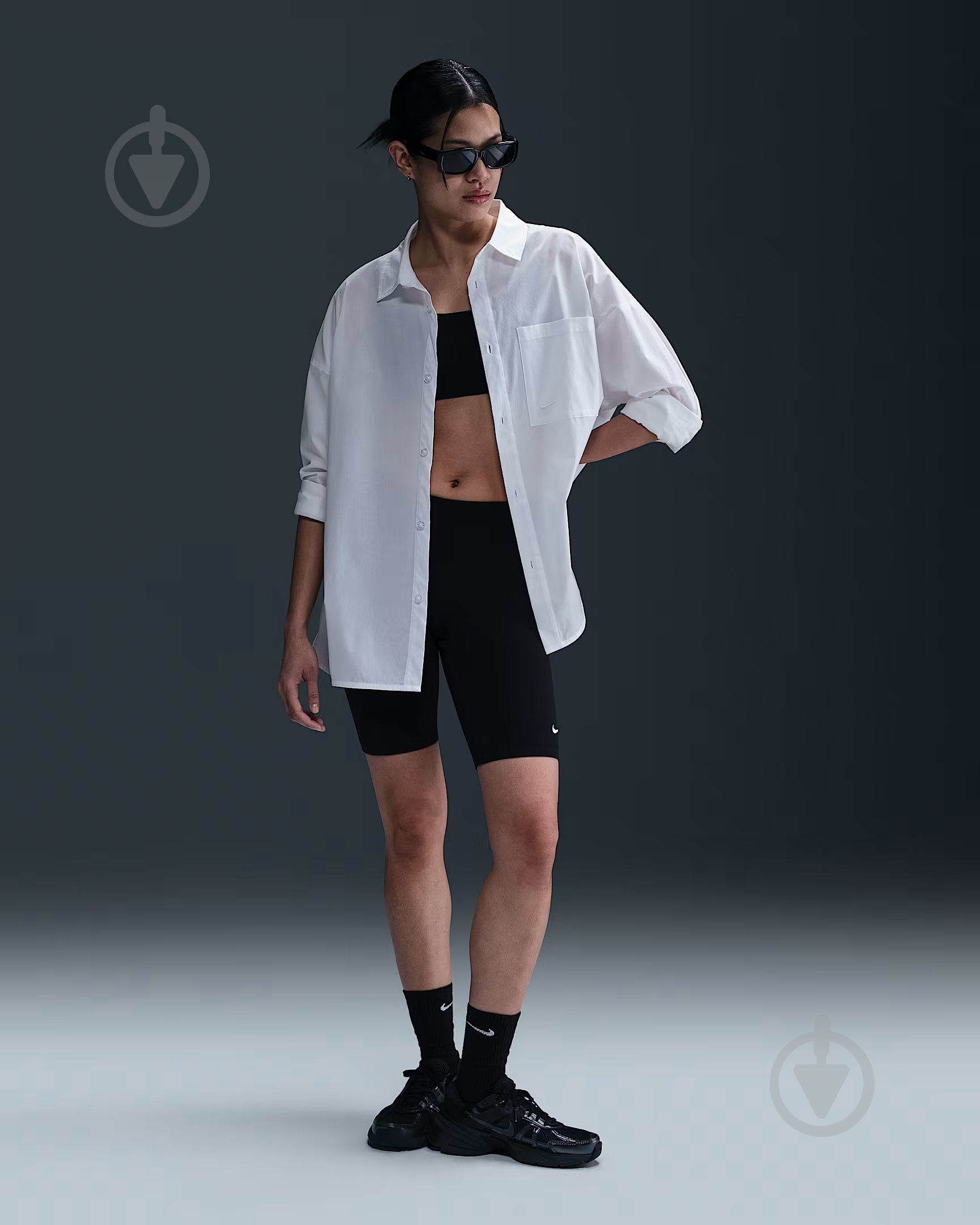 Рубашка Nike W NSW NK CHLL PPLN LS BTN TOP HJ0715-100 р. M белый - фото 2