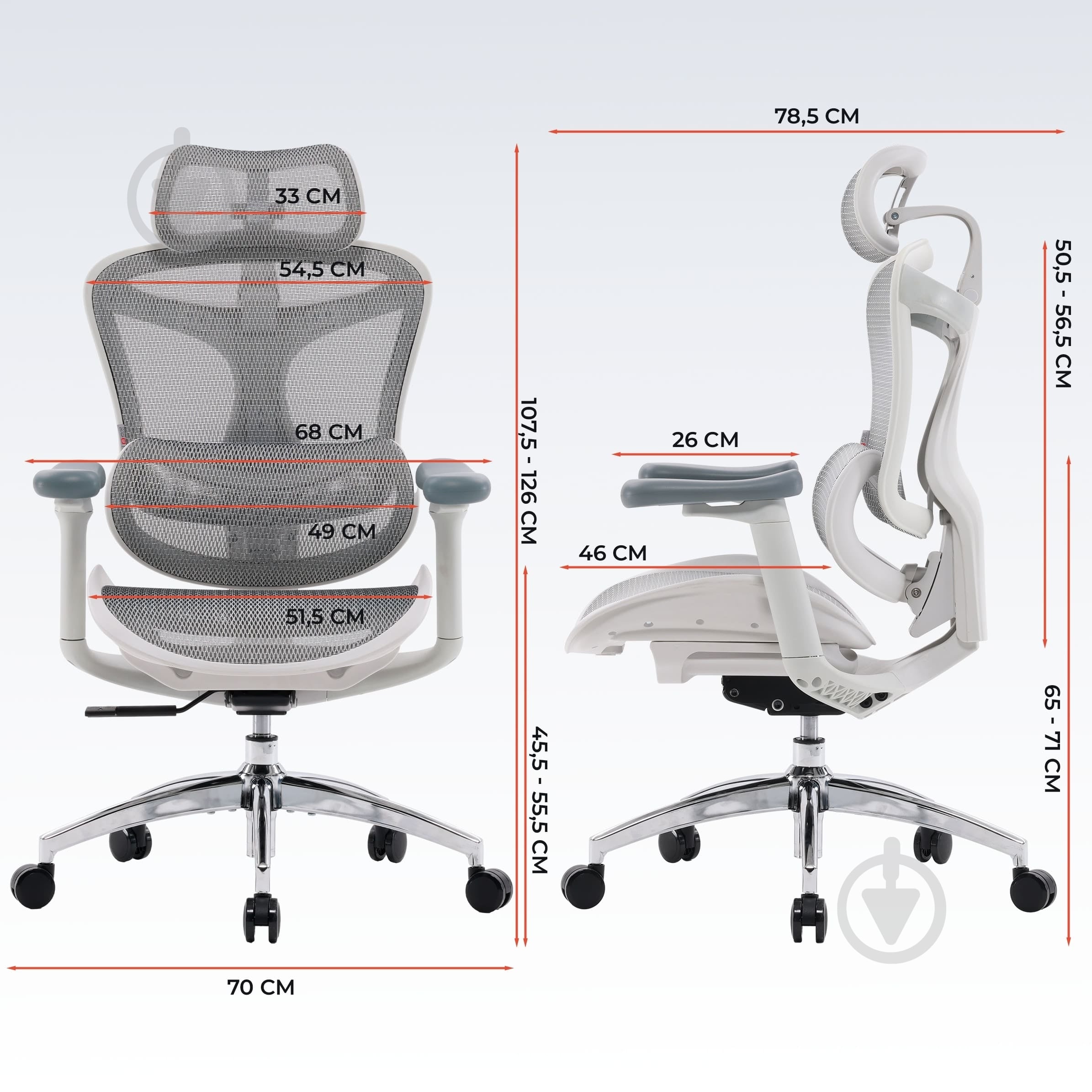 Кресло офисное Sihoo DORO C300L Mesh White (DORO-C300L-A3-102) белый - фото 18