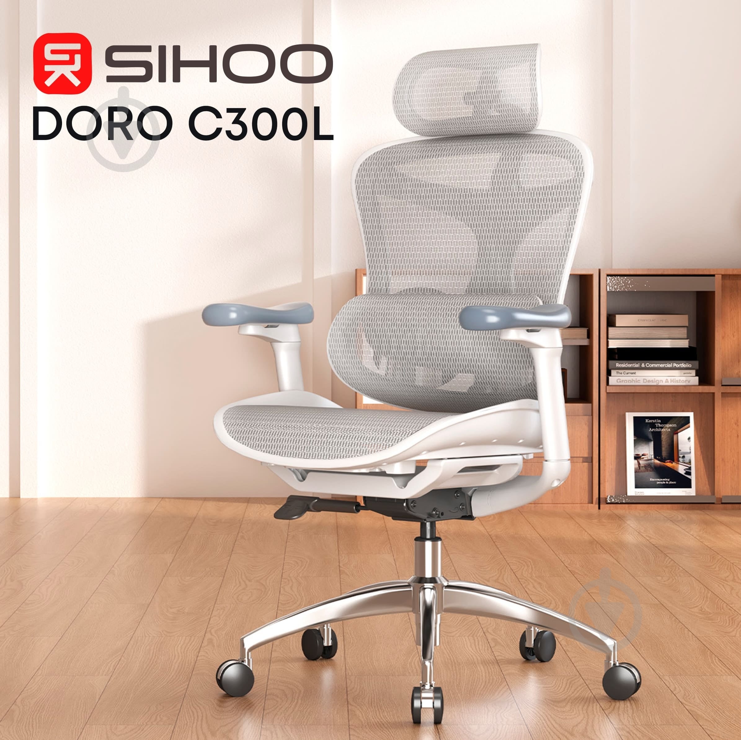 Кресло офисное Sihoo DORO C300L Mesh White (DORO-C300L-A3-102) белый - фото 17