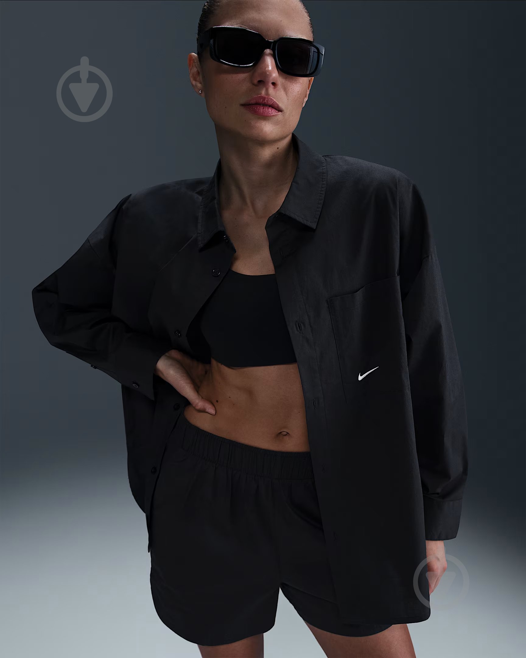 Рубашка Nike W NSW NK CHLL PPLN LS BTN TOP HJ0715-011 р. L черный - фото 4 Рубашка Nike W NSW NK CHLL PPLN LS BTN TOP HJ0715-011 р. L черный - фото 4