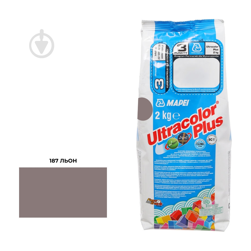 Затірка для плитки Mapei Ultracolor Plus Mapei 187 (льон) 2 кг - фото 1