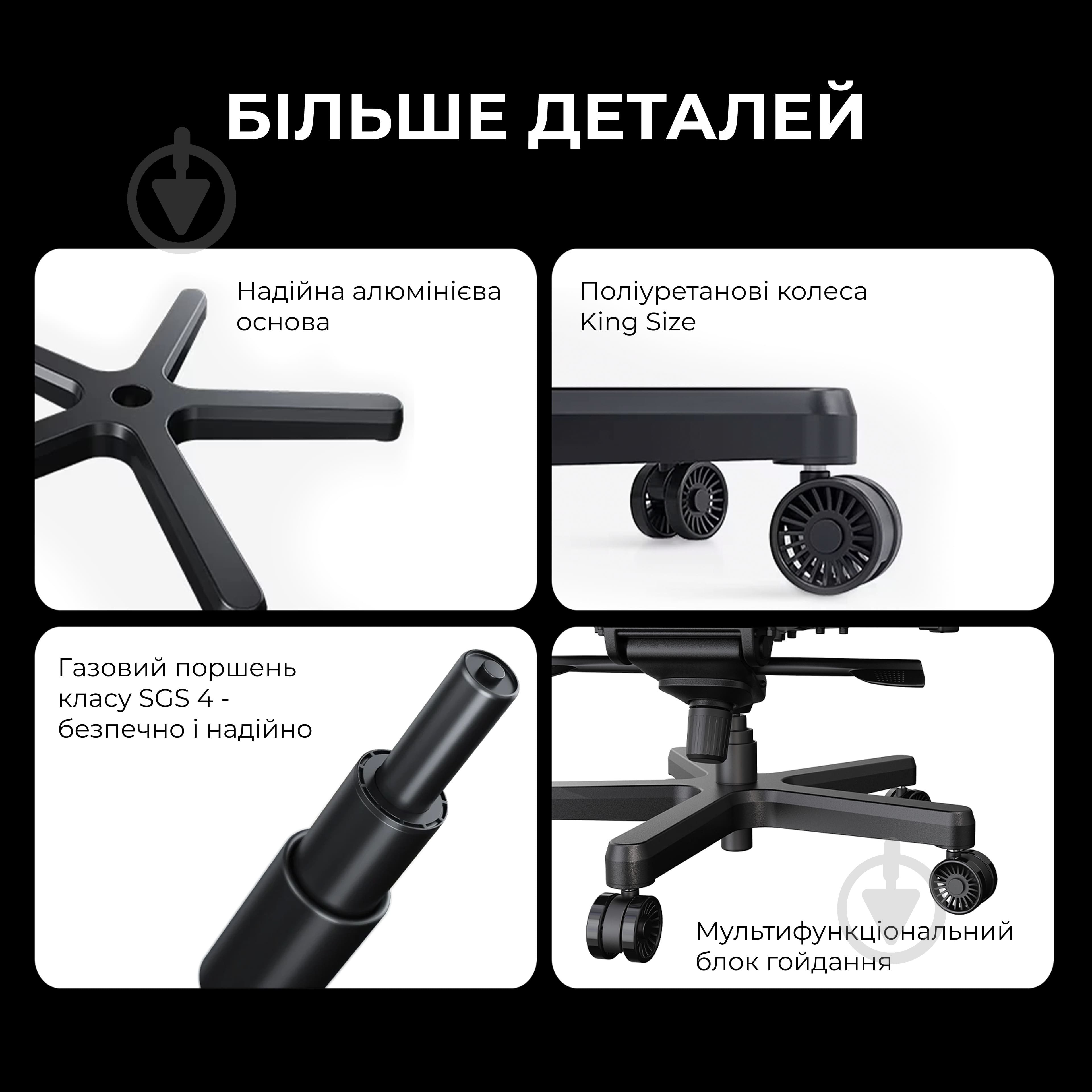 Крісло ігрове Anda Seat Kaiser 3E XL Grey Fabric сірий - фото 20