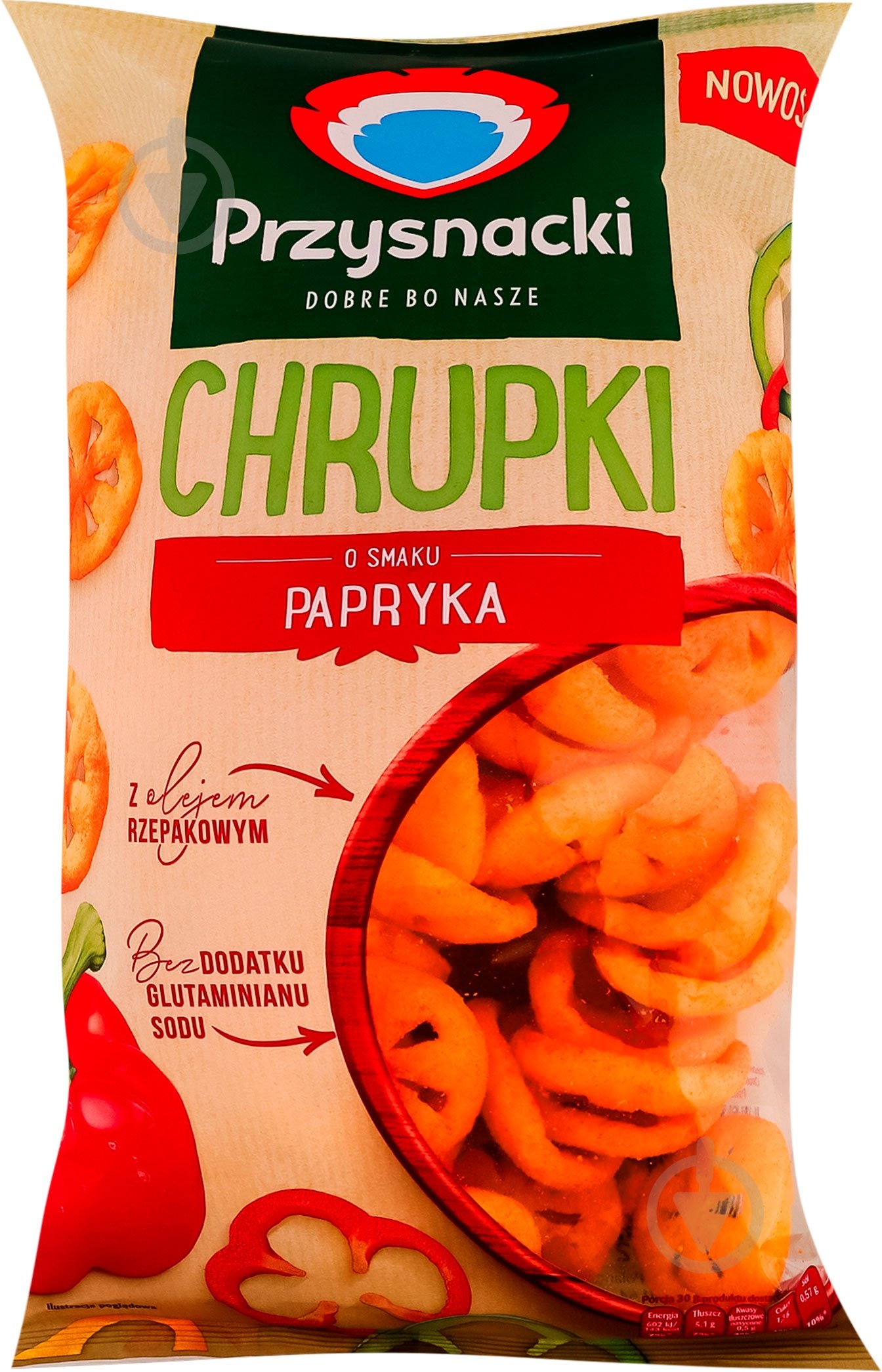 Снеки Przysnacki кукурузные со вкусом паприки 120 г - фото 1