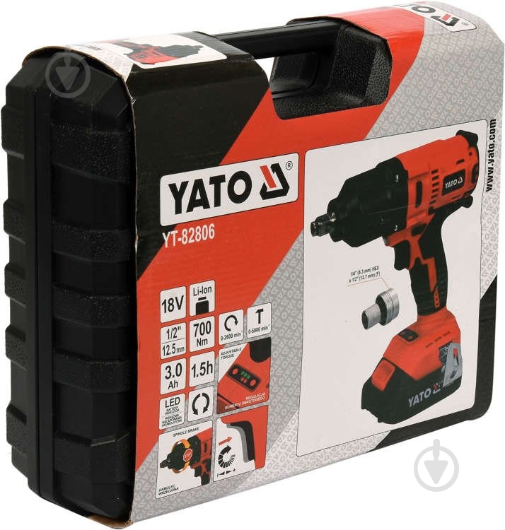 Гайковерт ударний акумуляторний YATO YT-82806 - фото 7