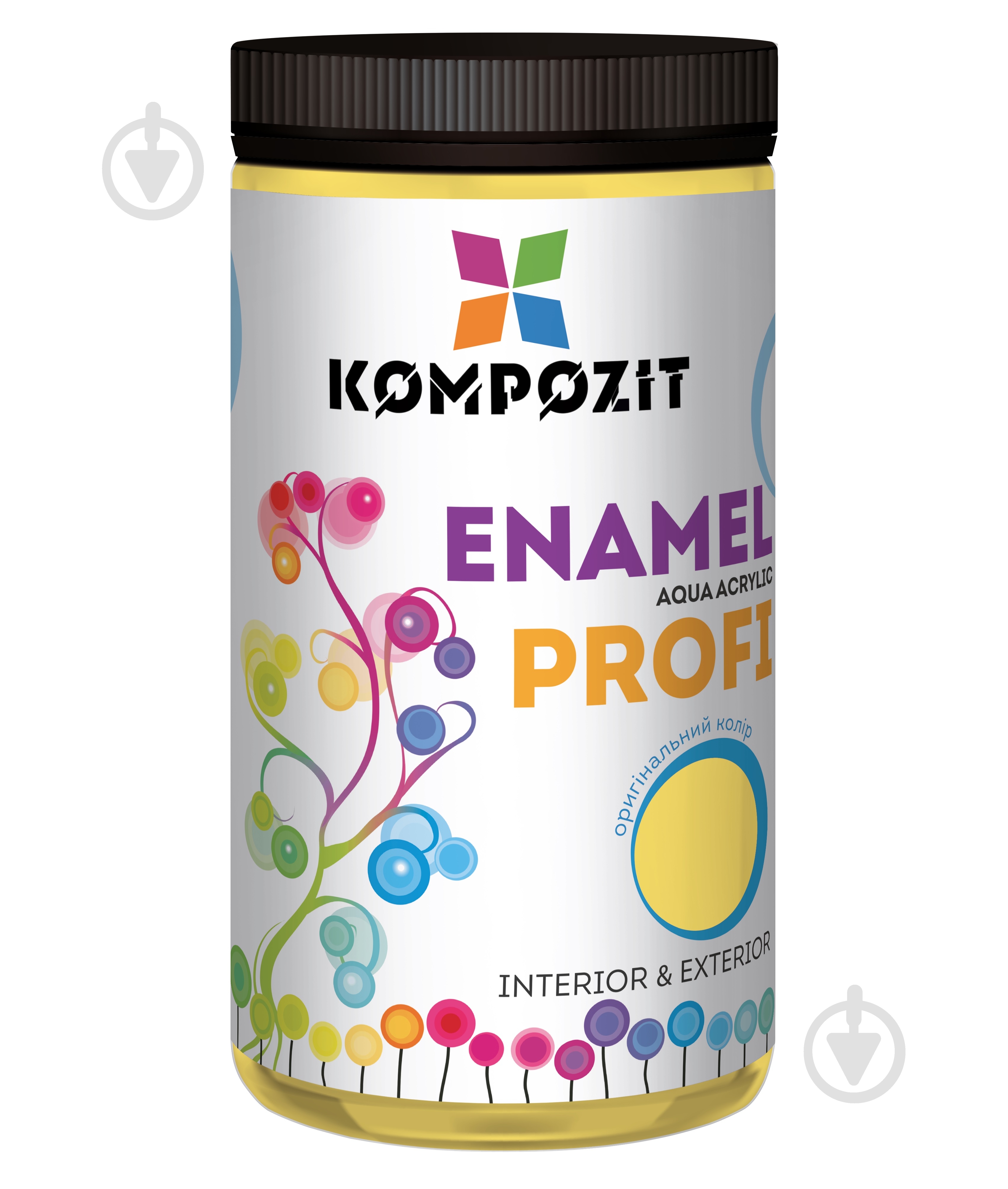 Эмаль Kompozit акриловая Profi желтый глянец 0,3 л - фото 1