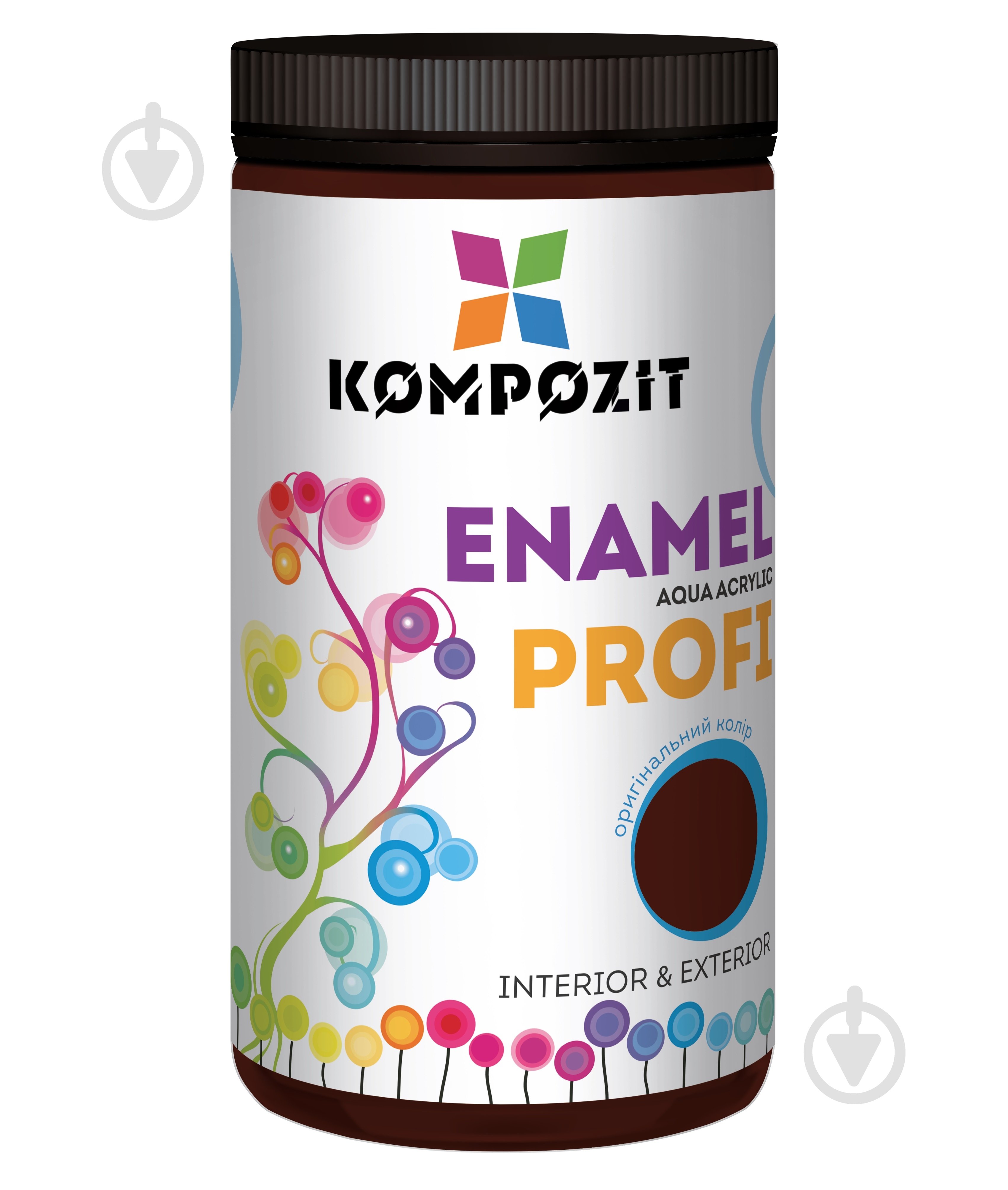 Эмаль Kompozit акриловая Profi коричневый глянец 0,3 л - фото 1