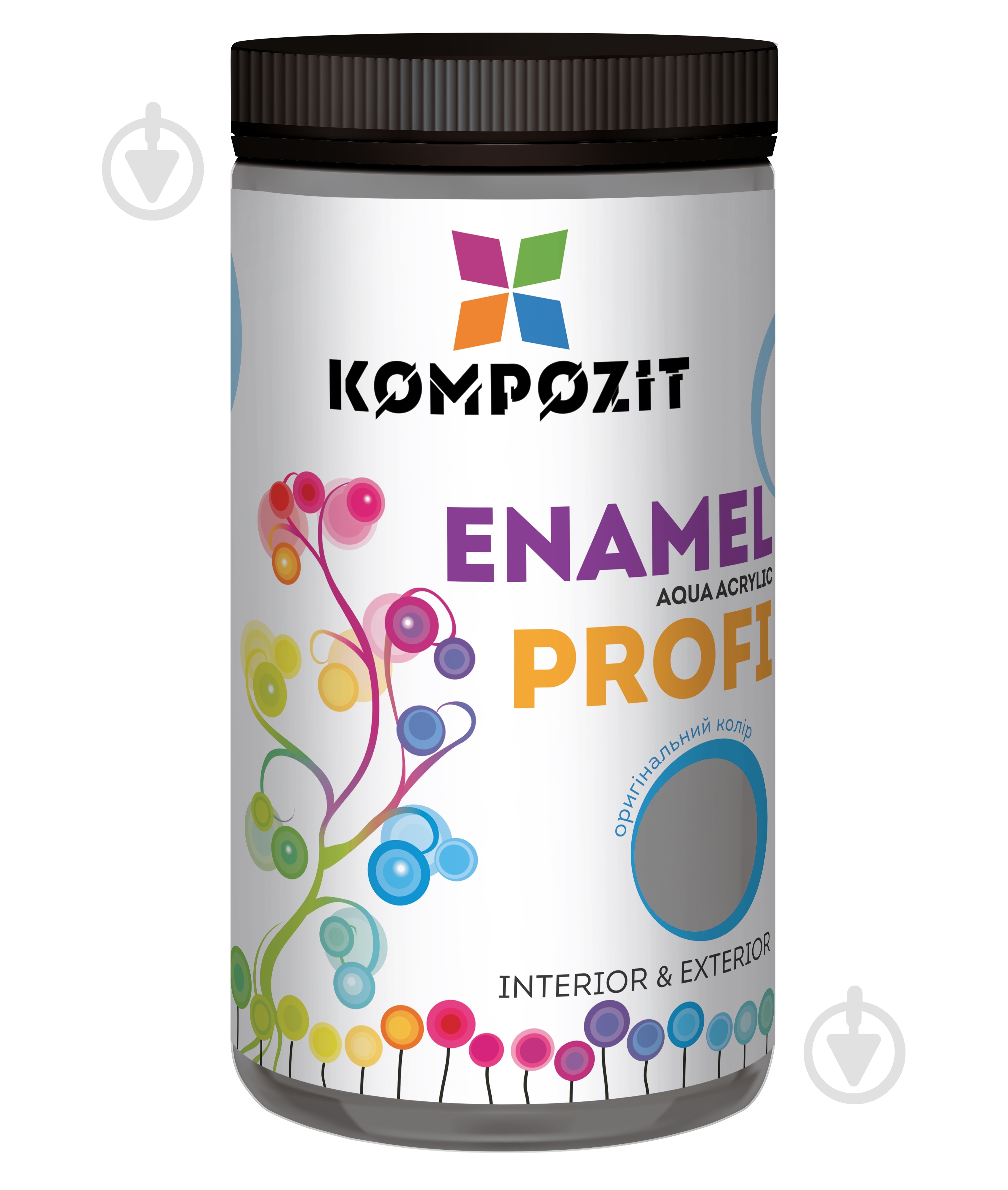 Эмаль Kompozit акриловая Profi серый глянец 0,3 л - фото 1