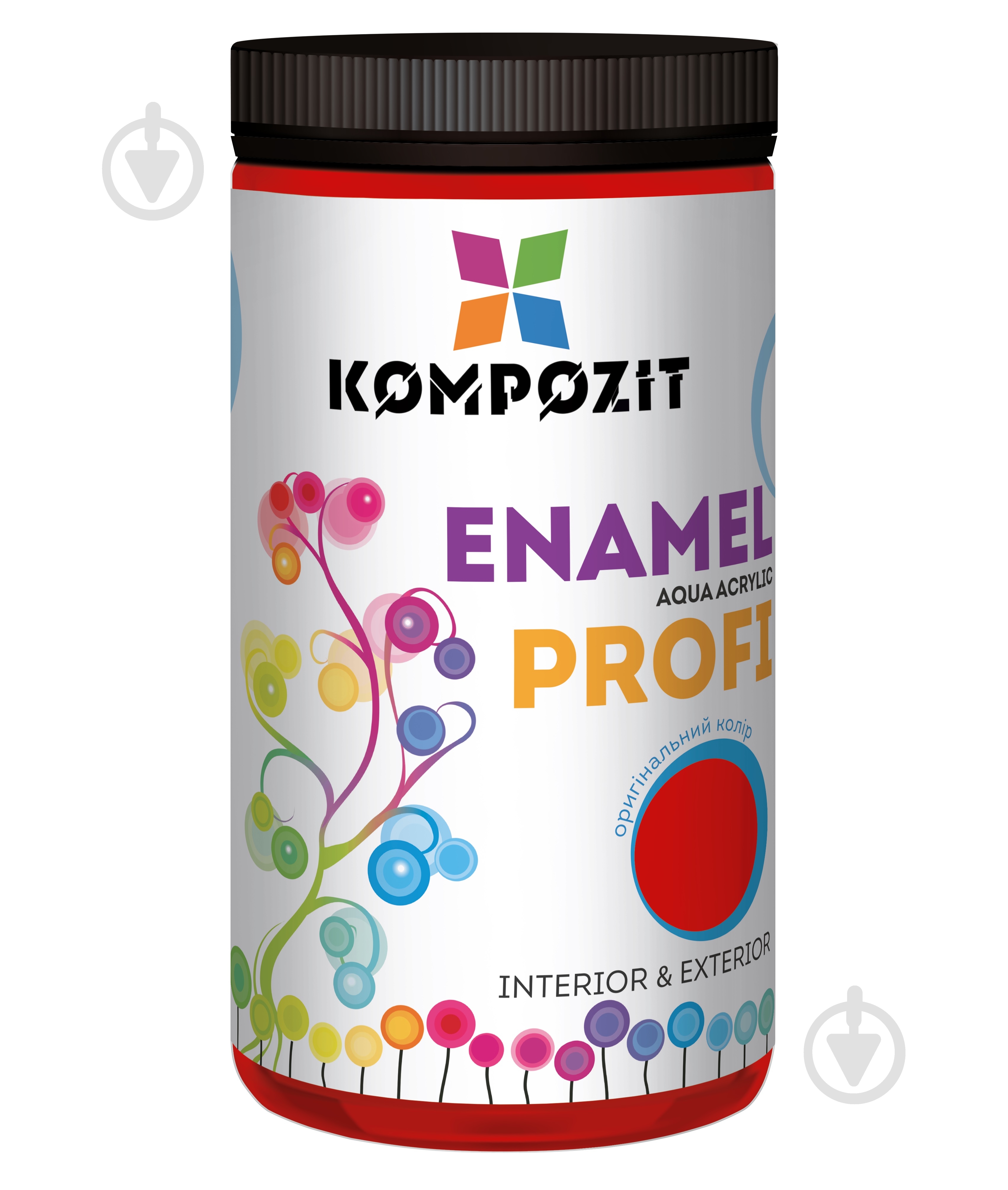 Эмаль Kompozit акриловая Profi красный глянец 0,3 л - фото 1