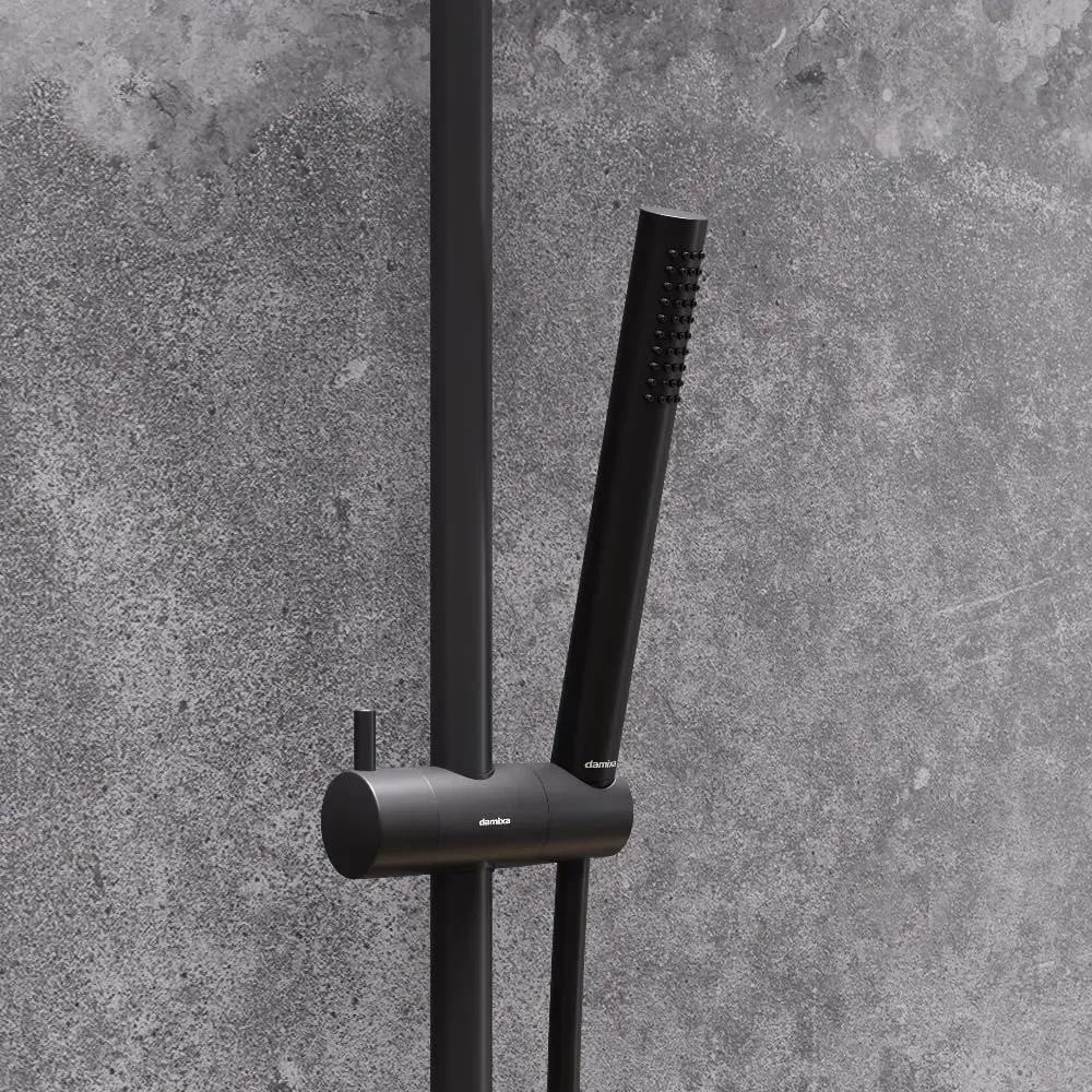 Душевая система Damixa Scandinavian Pure 936750300 с термостатом черная матовая, с полкой - фото 5 Душевая система Damixa Scandinavian Pure 936750300 с термостатом черная матовая, с полкой - фото 5