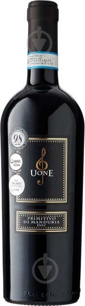 Вино Uone Primitivo di Manduria DOC красное полусухое 0,75 л - фото 1