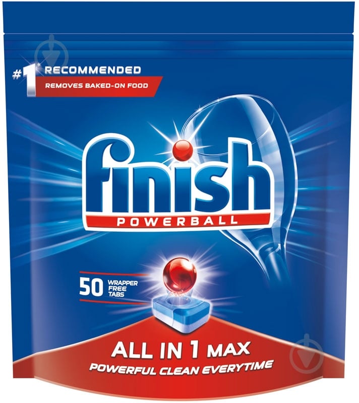 Таблетки для посудомийних машин Finish All in 1 Max 50 шт. - фото 1