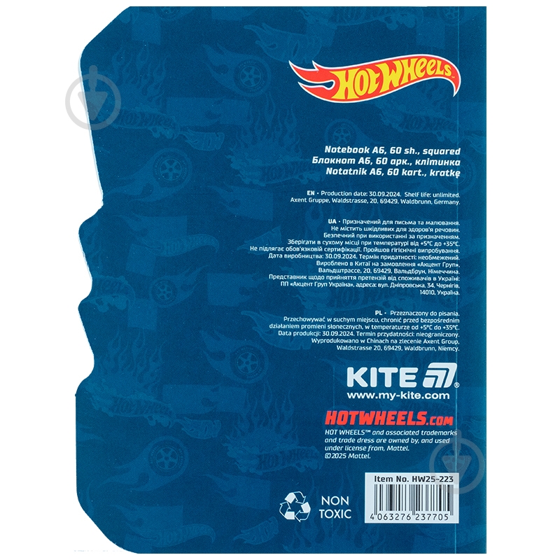 Блокнот KITE Hot Wheels 60 лист. А6 HW25-223 - фото 3