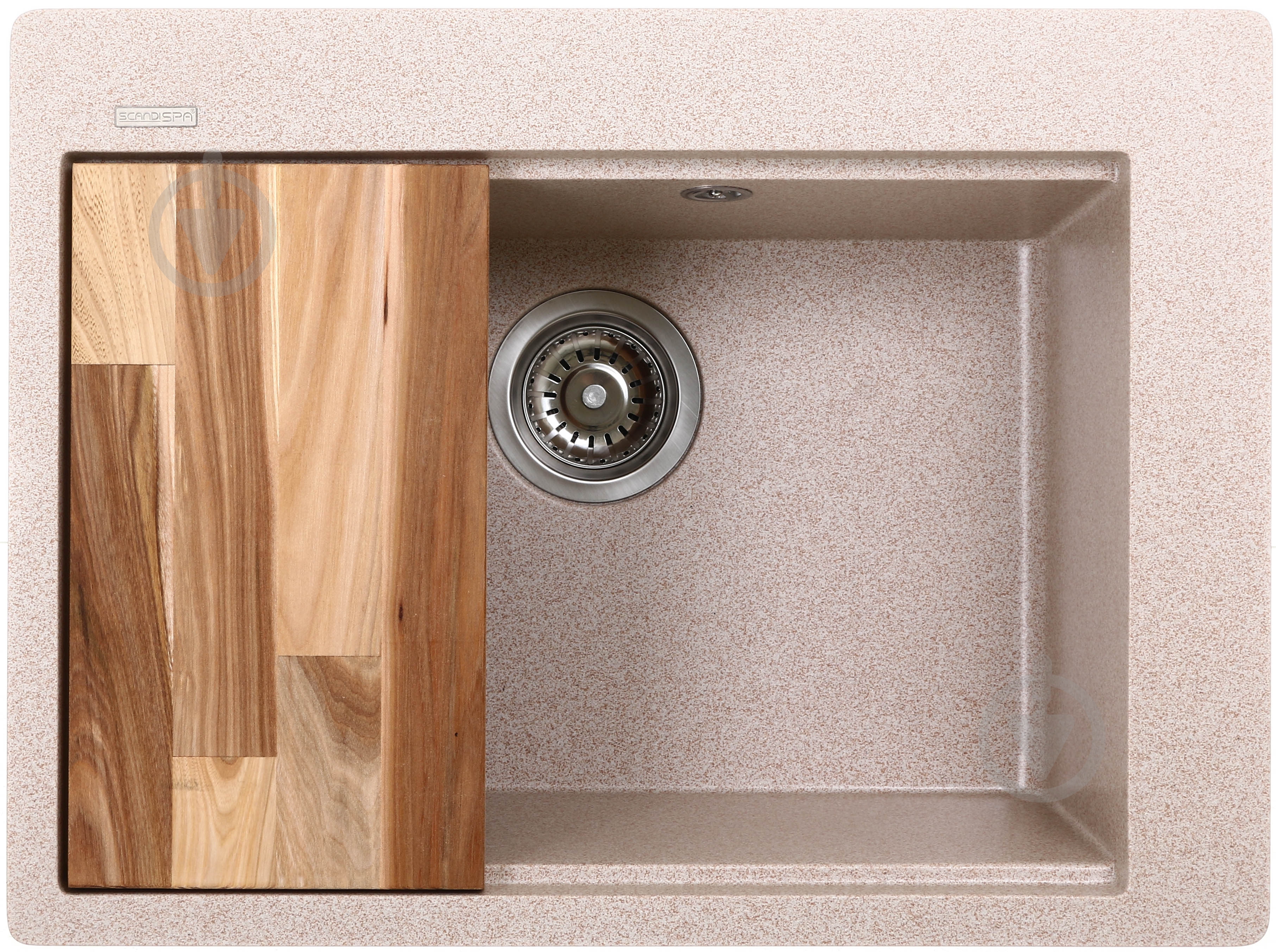 Мойка ScandiSPA из кварцевого песка Delta avena GMD620aD + деревянная дощечка - фото 1